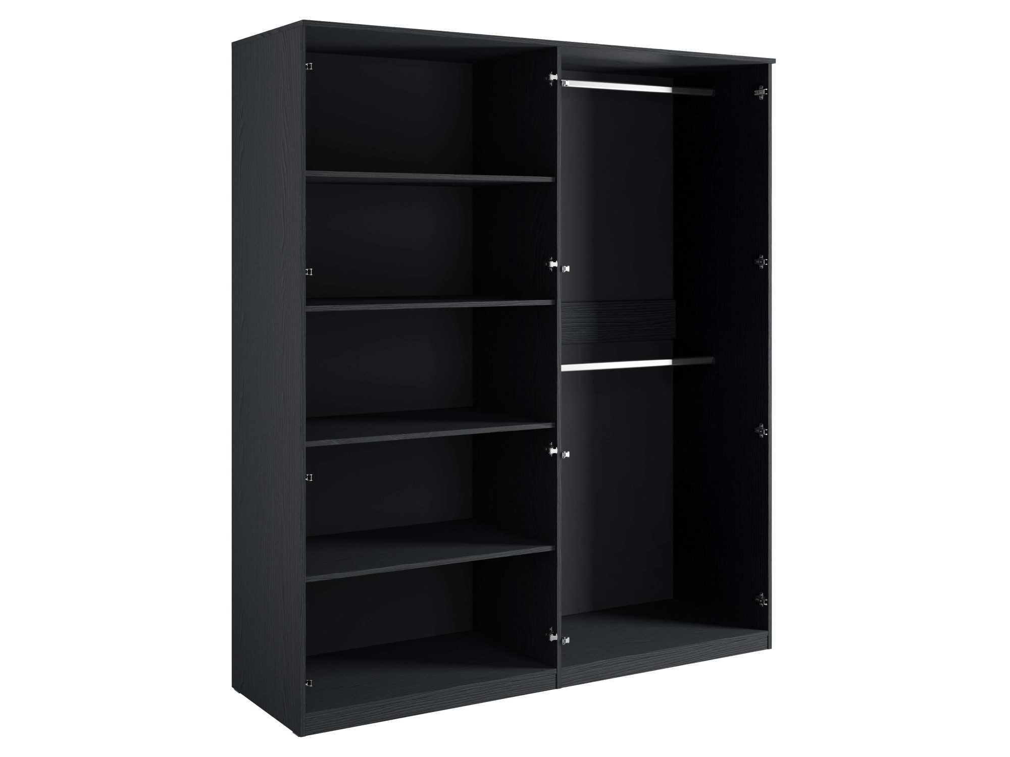 Home affaire Kleiderschrank BELLOT Garderobe, Wäscheschrank mit 4 Einlegeböden und 2 Kleiderstange mit 4 Drehtüren und goldenen Griffen, Maße B/T/H: 180/59/209  – Bild 5 von 5