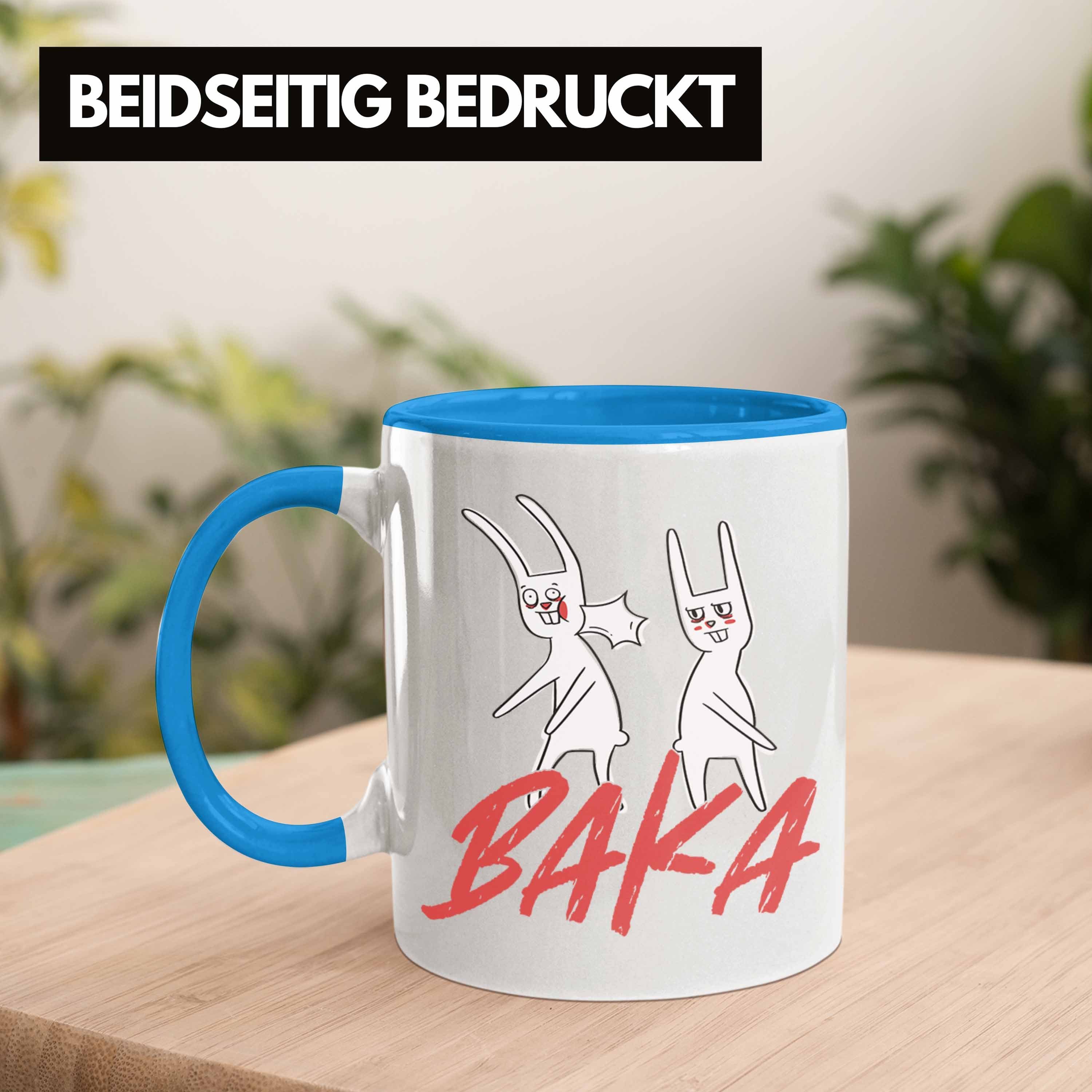 Manga Tasse Kawaii Geschenkidee Anime-Fans Trendation Anime Hase Geschenk Baka Trendation Blau - Otakus Tasse