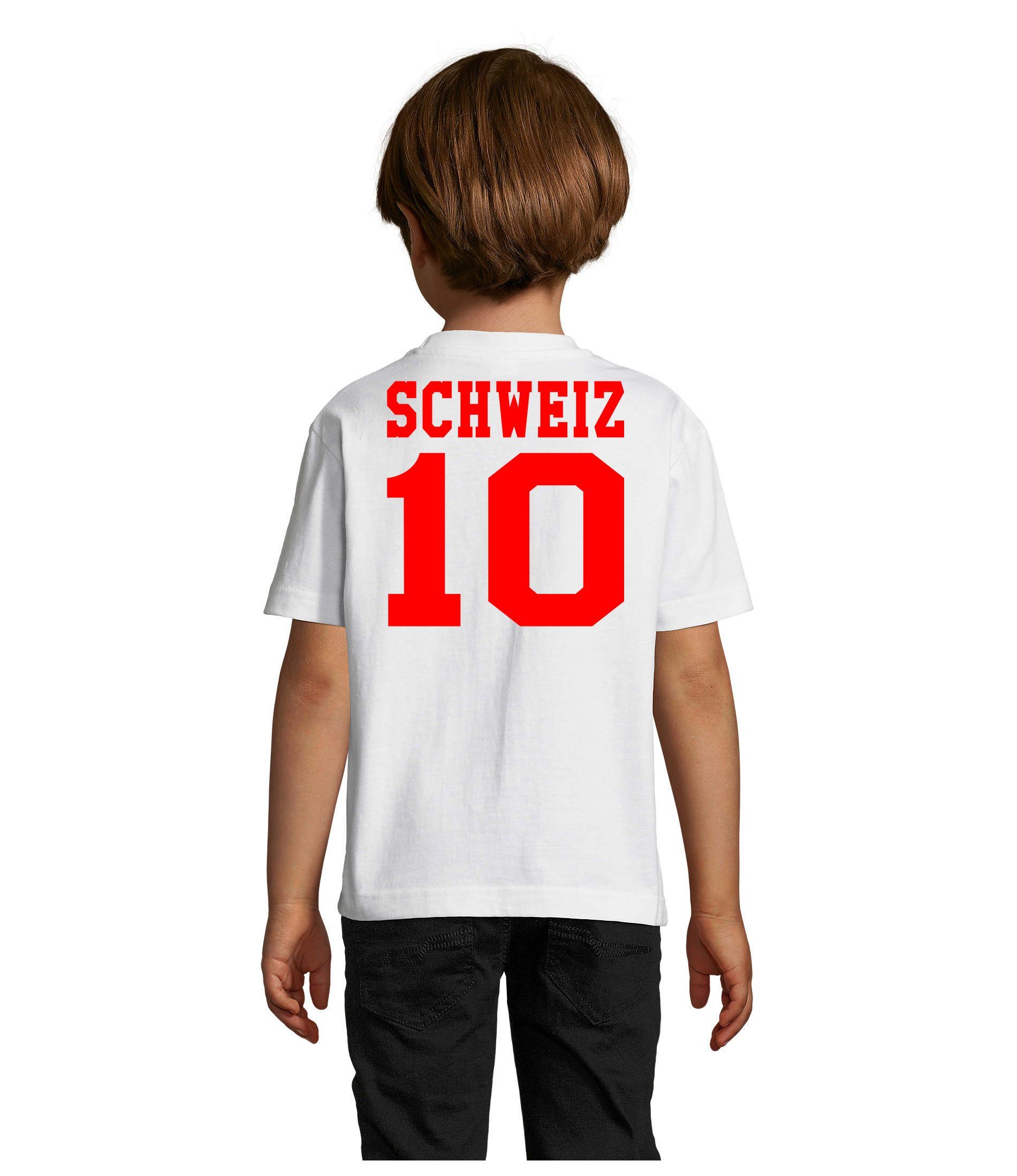 EM Schweiz Kinder Brownie Fußball Europa Swiss Sport WM & T-Shirt Trikot Blondie Meister