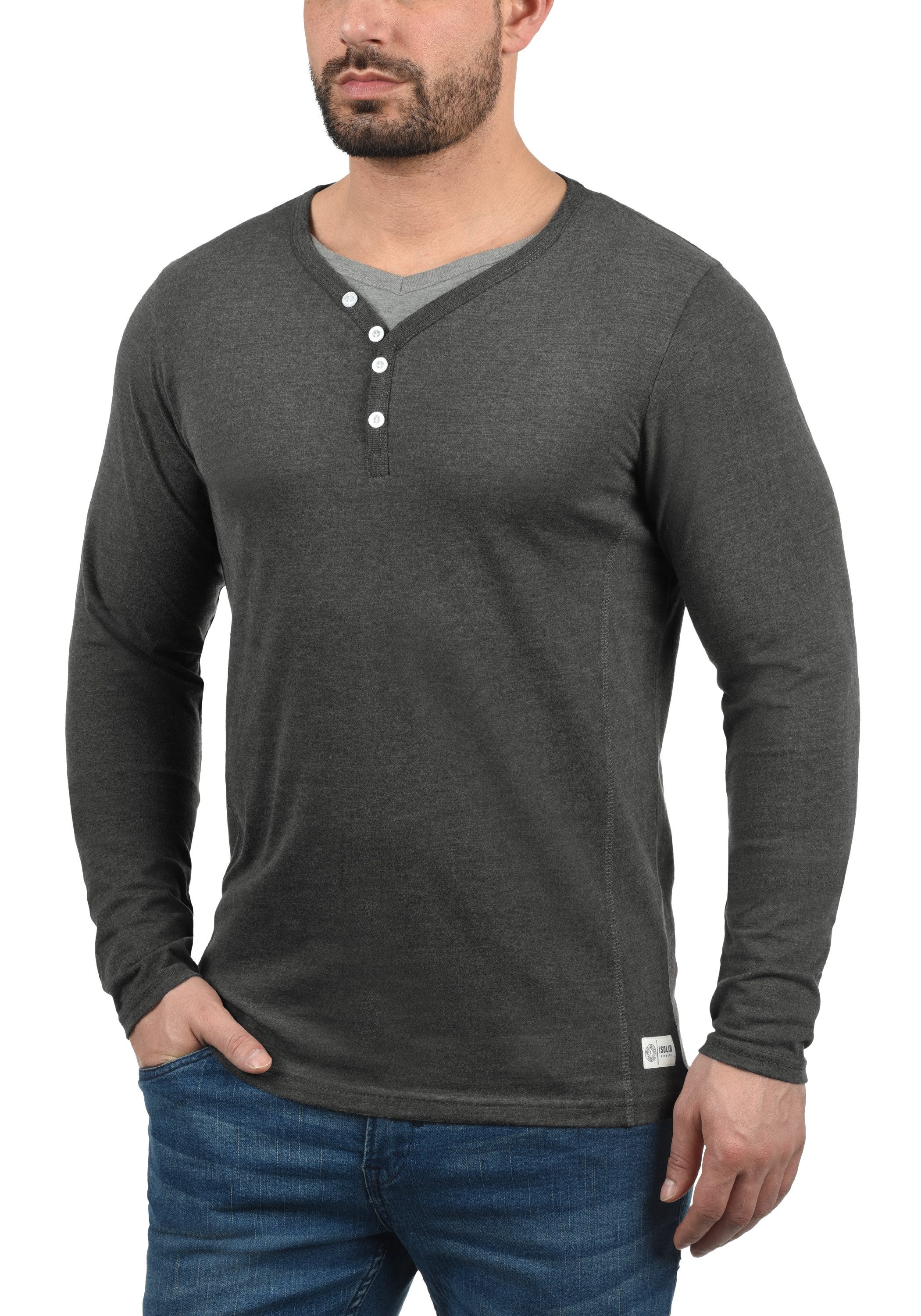 !Solid Langarmshirt SDDoriano Longsleeve im Double-Layer Look günstig online kaufen