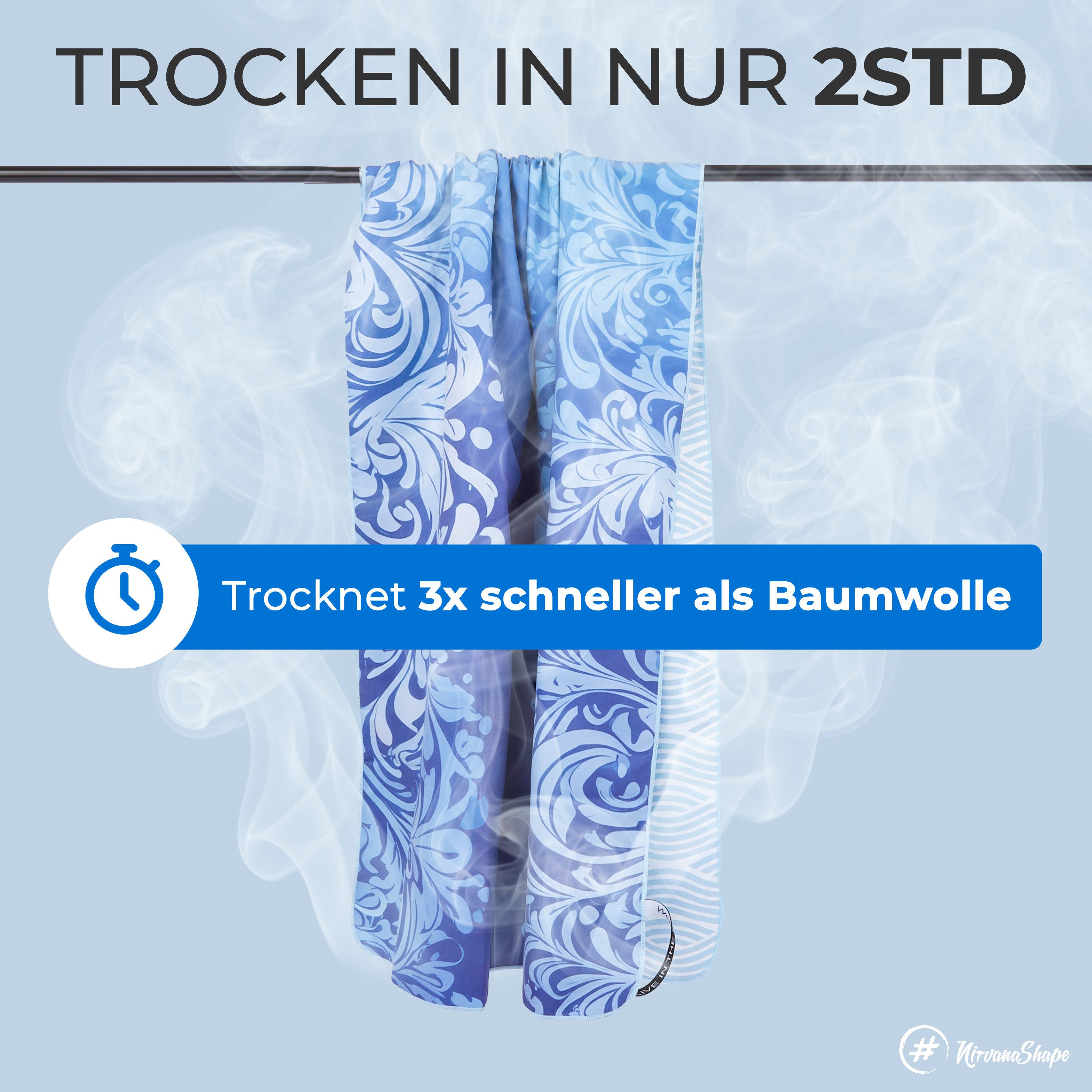 NirvanaShape Strandtuch Reise Handtuch Strandtuch XXL - Strandhandtuch, Mikrofaser Badetuch – Bild 5 von 5