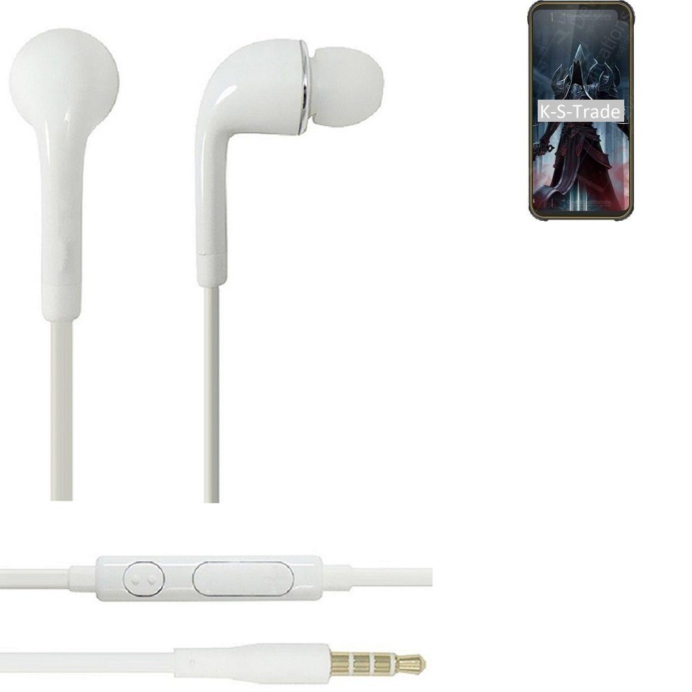 In-Ear-Kopfhörer Headset weiß (Kopfhörer 3,5mm) BV6100 mit Lautstärkeregler Mikrofon K-S-Trade u Blackview für