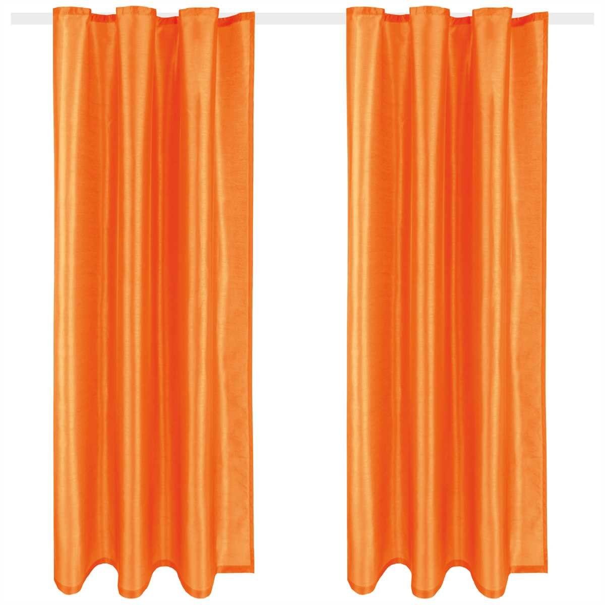 Vorhang, Arsvita, Schlaufen (2 St), blickdicht, Microfaser, Blickdichter Dekoschal mit Universalband / Kräuselband, Fertiggardine Alessia in vielen Größen und Farben Orange