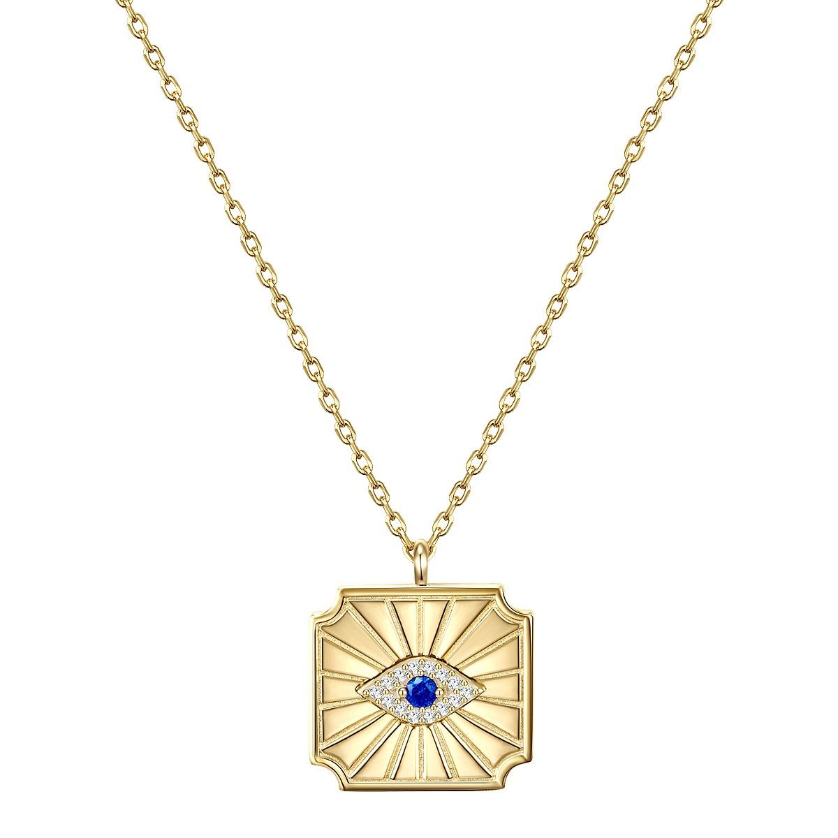 Glanzstücke München Silberkette Allsehendes Auge gelbgold, aus Sterling Silber