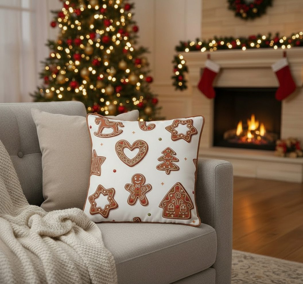 BOLTZE GRUPPE GmbH Декоративные подушки Sofakissen Ginger Lebkuchen Motiv 45x45cm Weihnachtsdeko