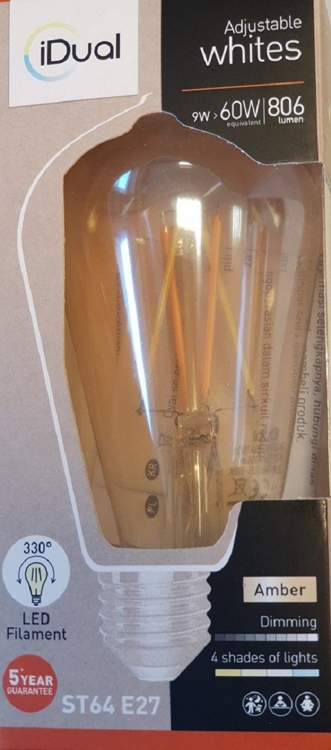 Leuchtmittel amber Filament ST64 iDual JE0186630 LED-Leuchtmittel LED E27