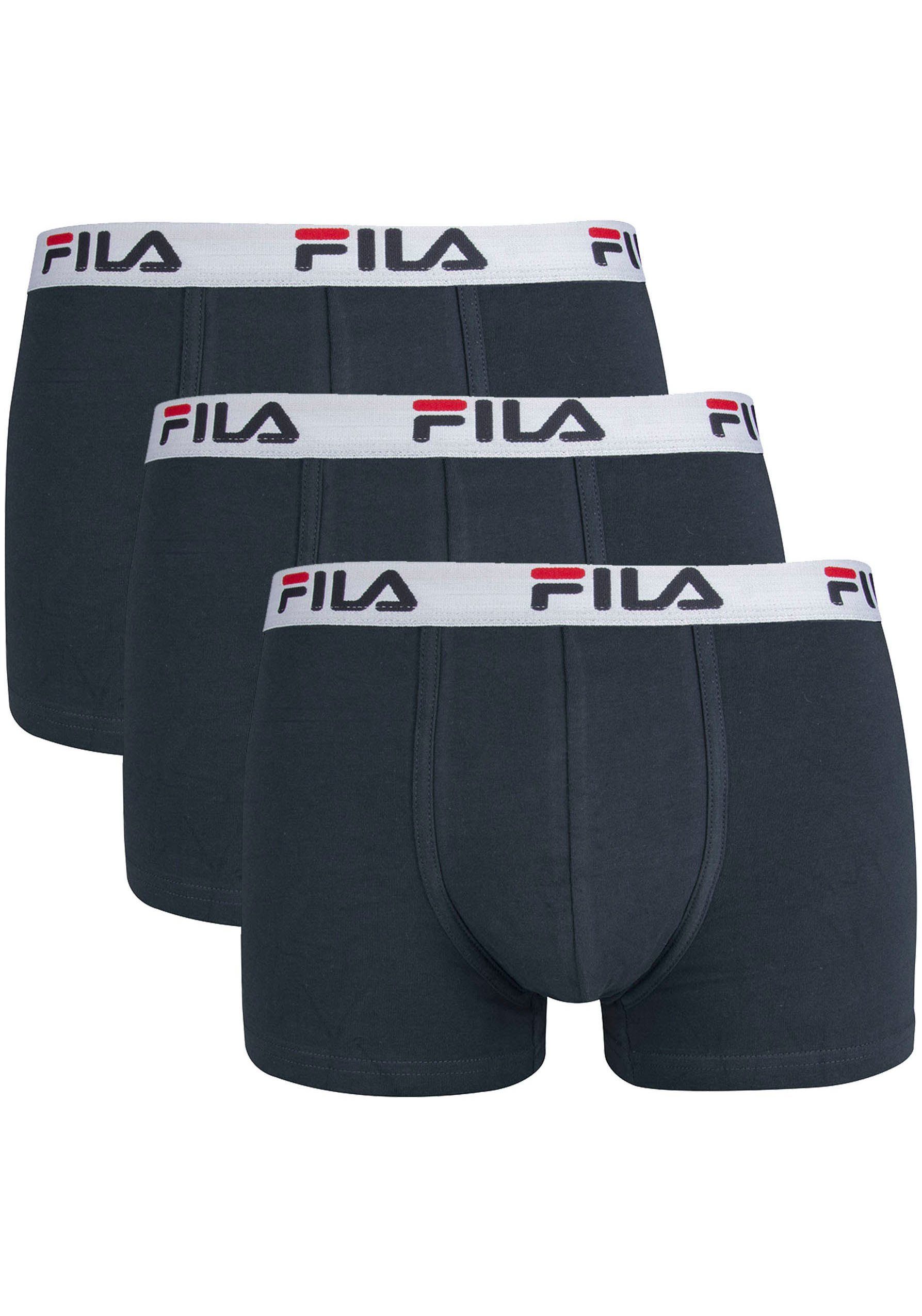 (Packung, navy mit Boxershorts 3-St) elastischem Logobund Fila