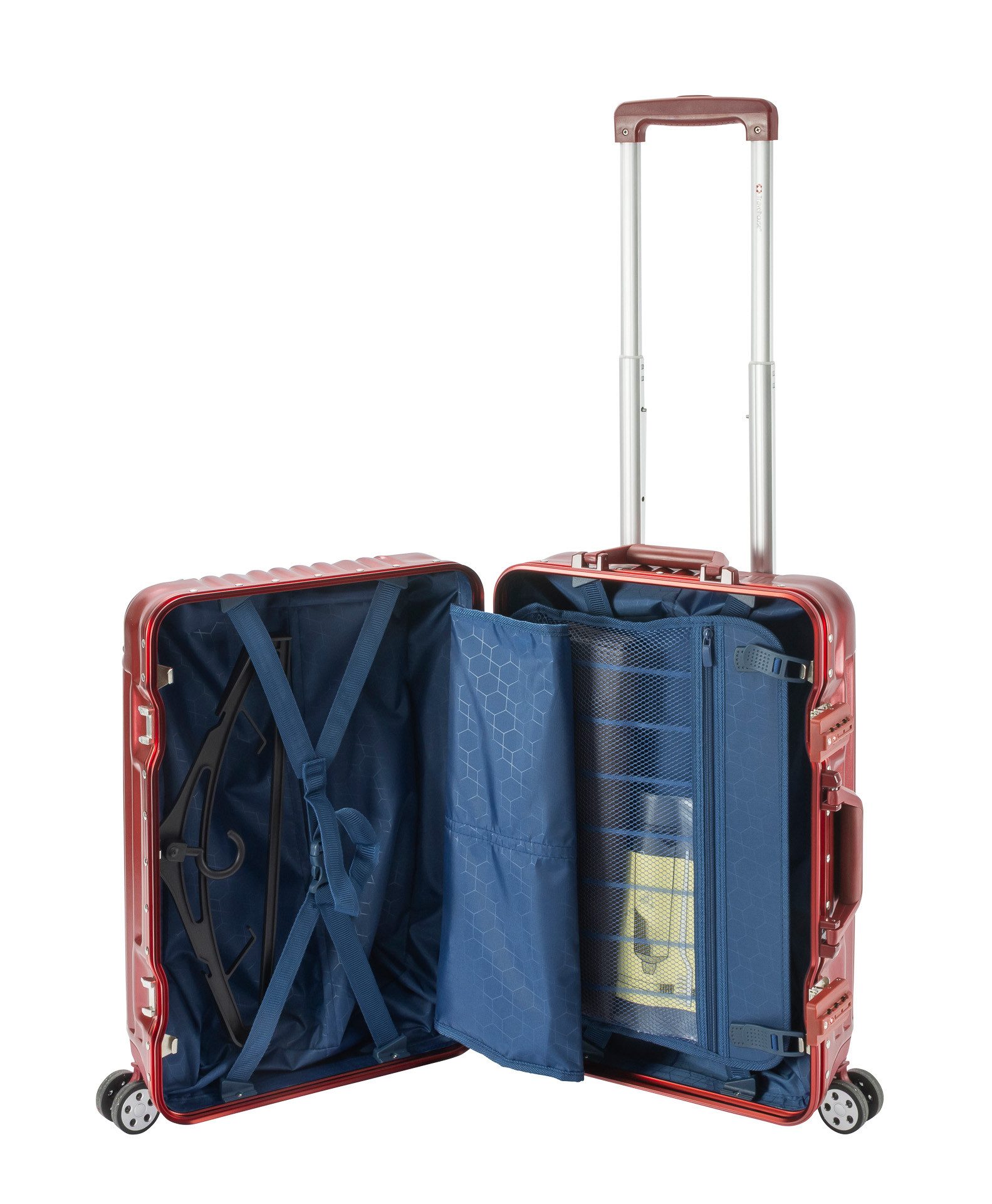 Travelhouse Hartschalen-Trolley London, 4 Rollen, TSA Zahlenschloss Alu-Rahmen Schnappverschluss Polycarbonat-Hartschale