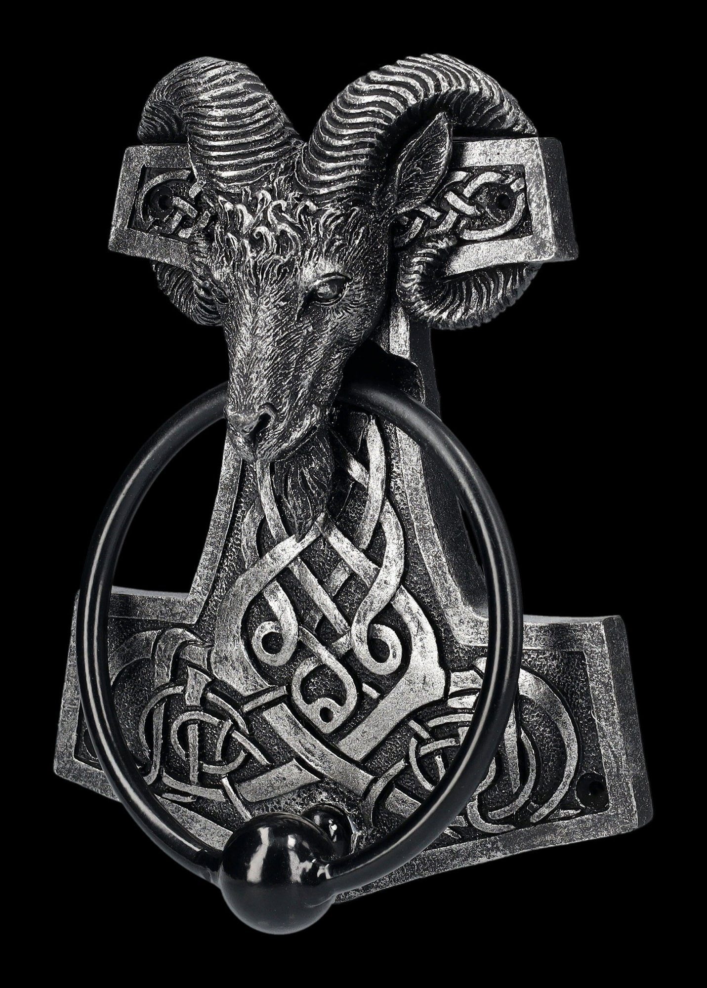 Figuren Shop - Widder Mythische Dekoobjekt Türklopfer - GmbH Wikinger Dekoration Thor Thors Hammer