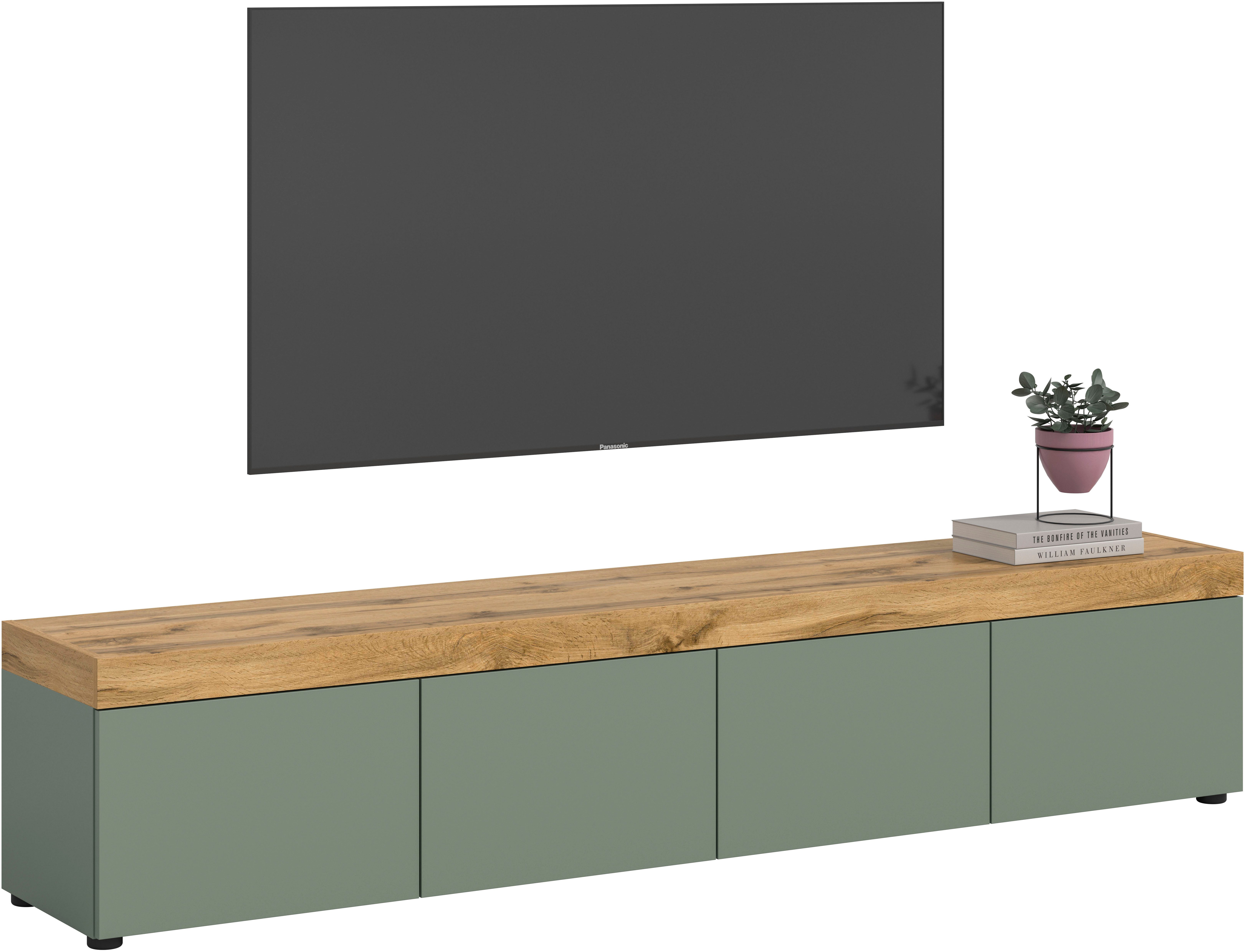OTTO home Lowboard MAMBO, TOPSELLER!, Breite 200 cm, 4 Klappen, 4 Fächer (1 St., 2-farbige Ausführung, in verschiedenen modernen Trendfarben erhältlich), Lowboard, TV Unterschrank, Tv-Schrank, Wohnzimmer