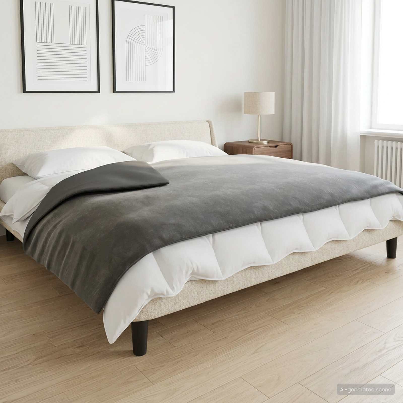 vidaXL Bettüberwurf Gewichtsdecke Anthrazit 155 x 220 cm 11 kg 100% Baumwolle 205T