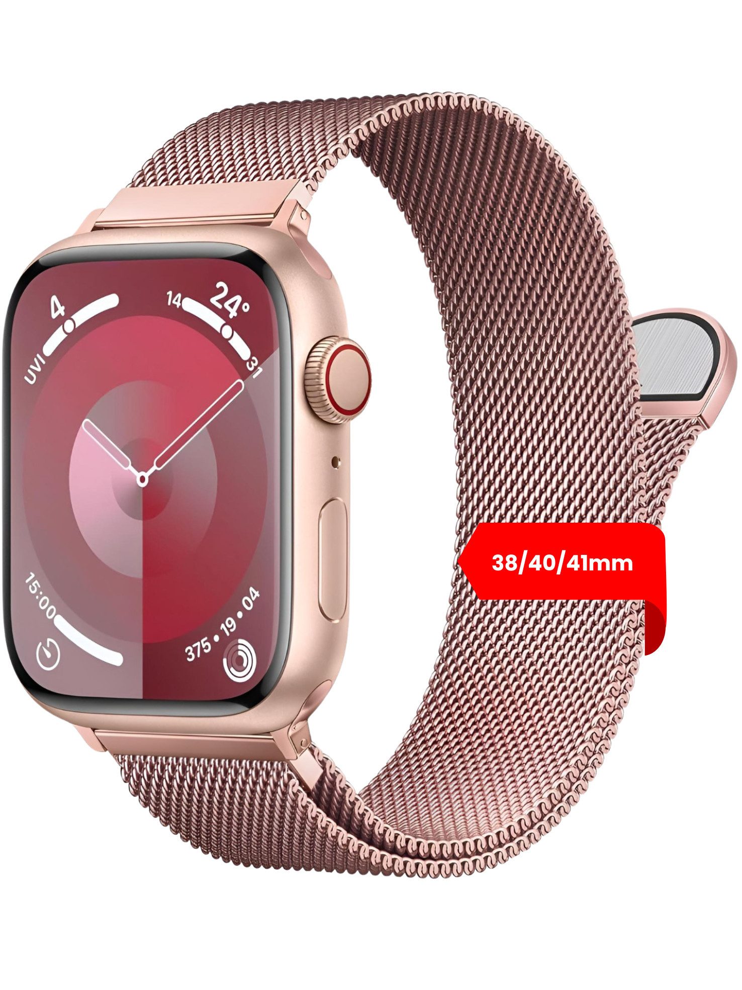 S&T Design Smartwatch-Armband Armband Edelstahl für Apple Watch Magnetisch Mesh Milanaise, Kompatibel mit Apple Watch 38 / 40 / 41/ 42 / 44 / 45 / 46 / 49 Metall