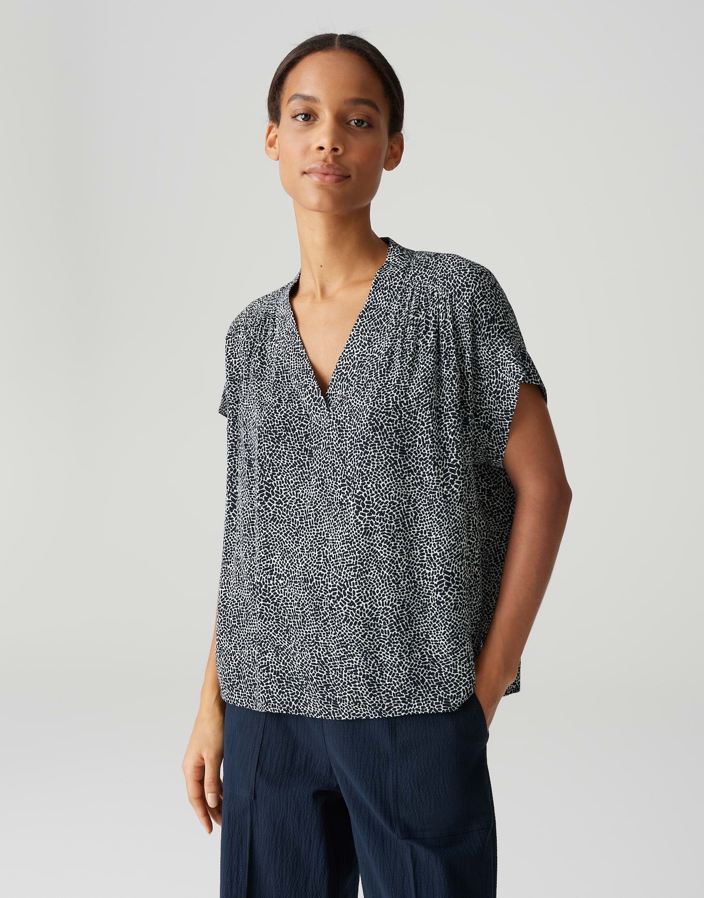 OPUS Kurzarmbluse FILVA MINMAL Loose aus günstig online kaufen