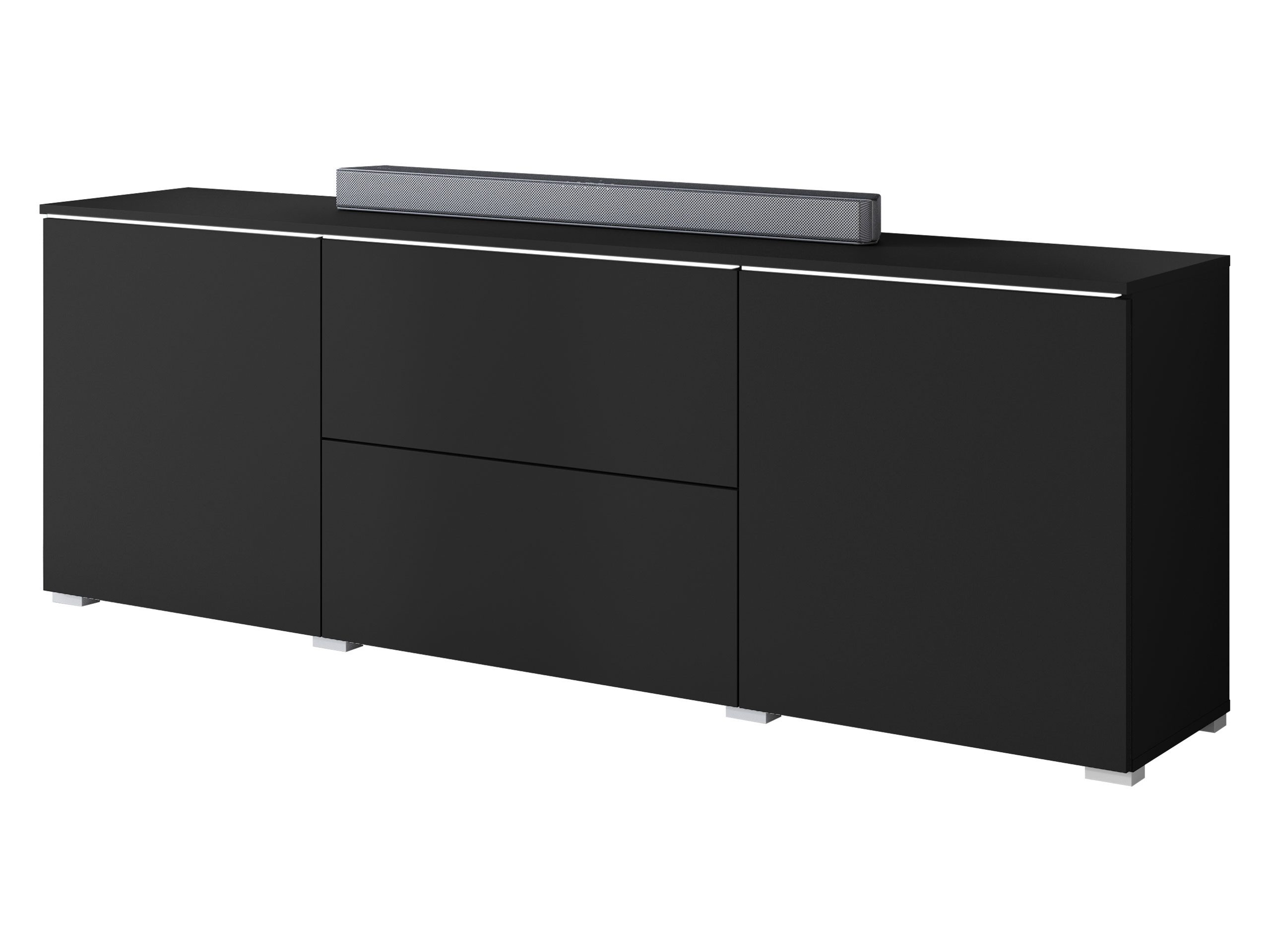 MIRJAN24 TV-Schrank Vera 180 (mit zwei Drehtüren und zwei Schubladen) Griffloses Öffnungssystem push to open