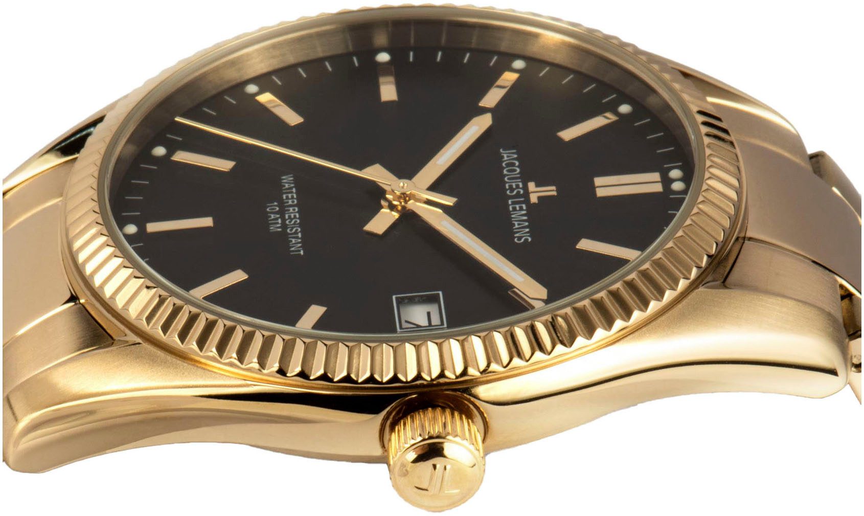 Jacques Lemans Quarzuhr Derby 50-3M, Armbanduhr,Herrenuhr,Damenuhr,Edelstahlarmband,bis 10 bar wasserd.