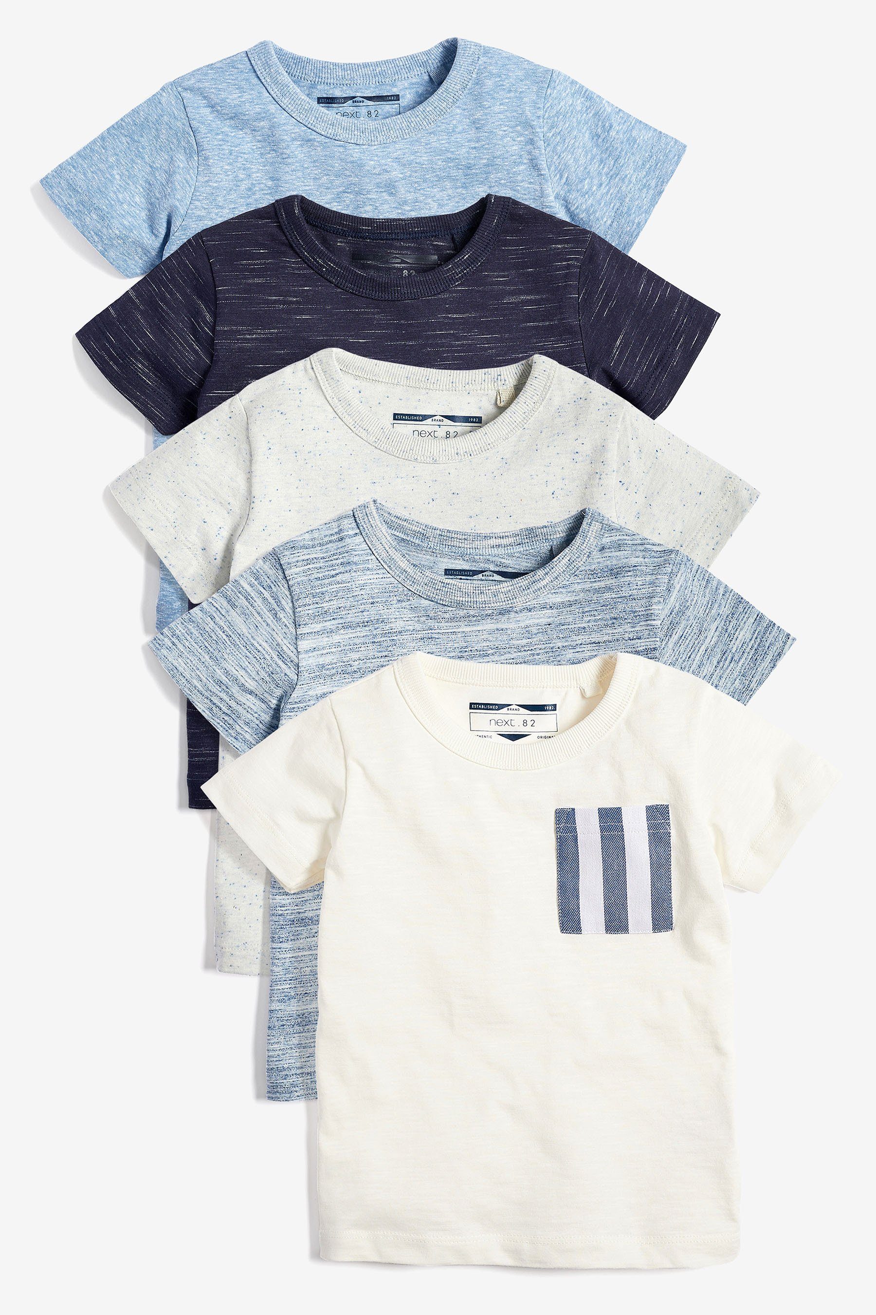 T-Shirt T-Shirts in Strukturoptik im 5-Pack