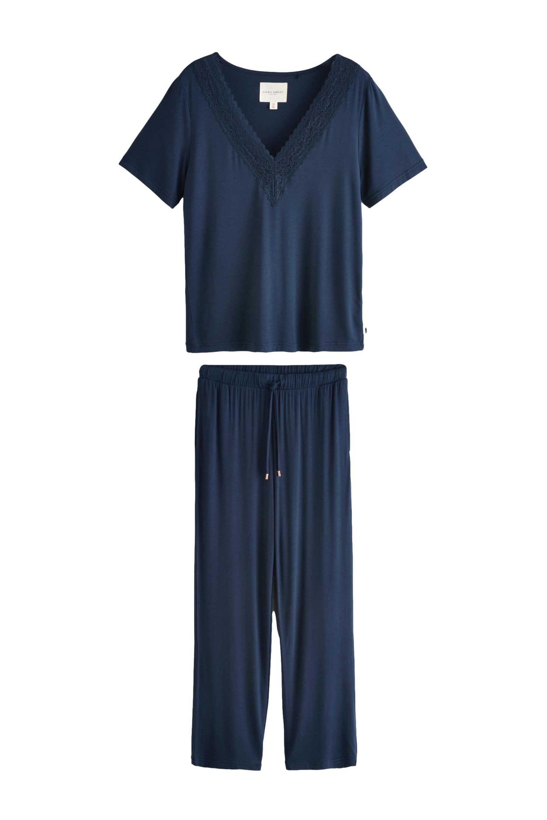 Pyjama Laura Ashley Schlafanzug aus Modal mit Spitze