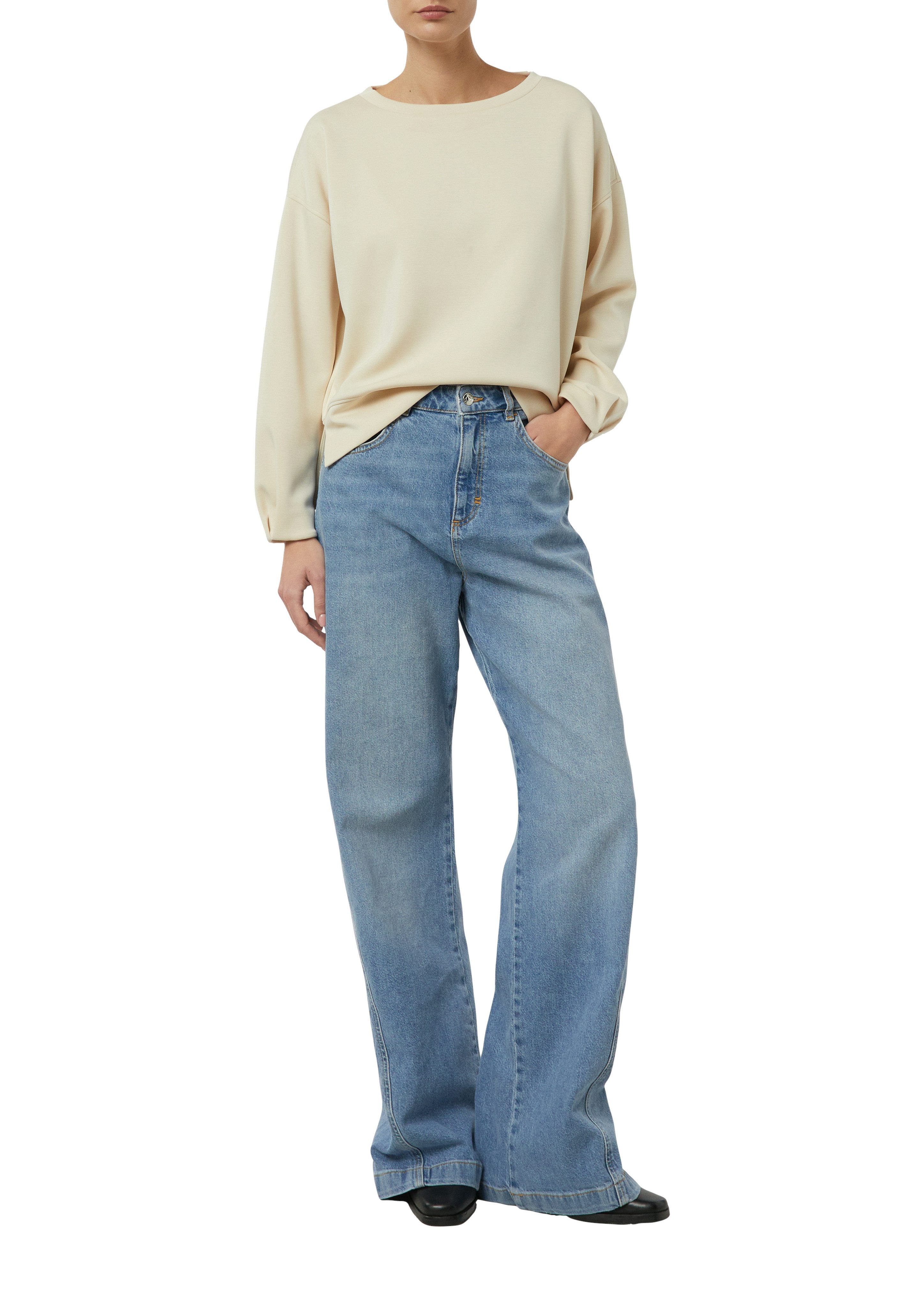 comma Sweater unifarben, mit Viskose und Stretch