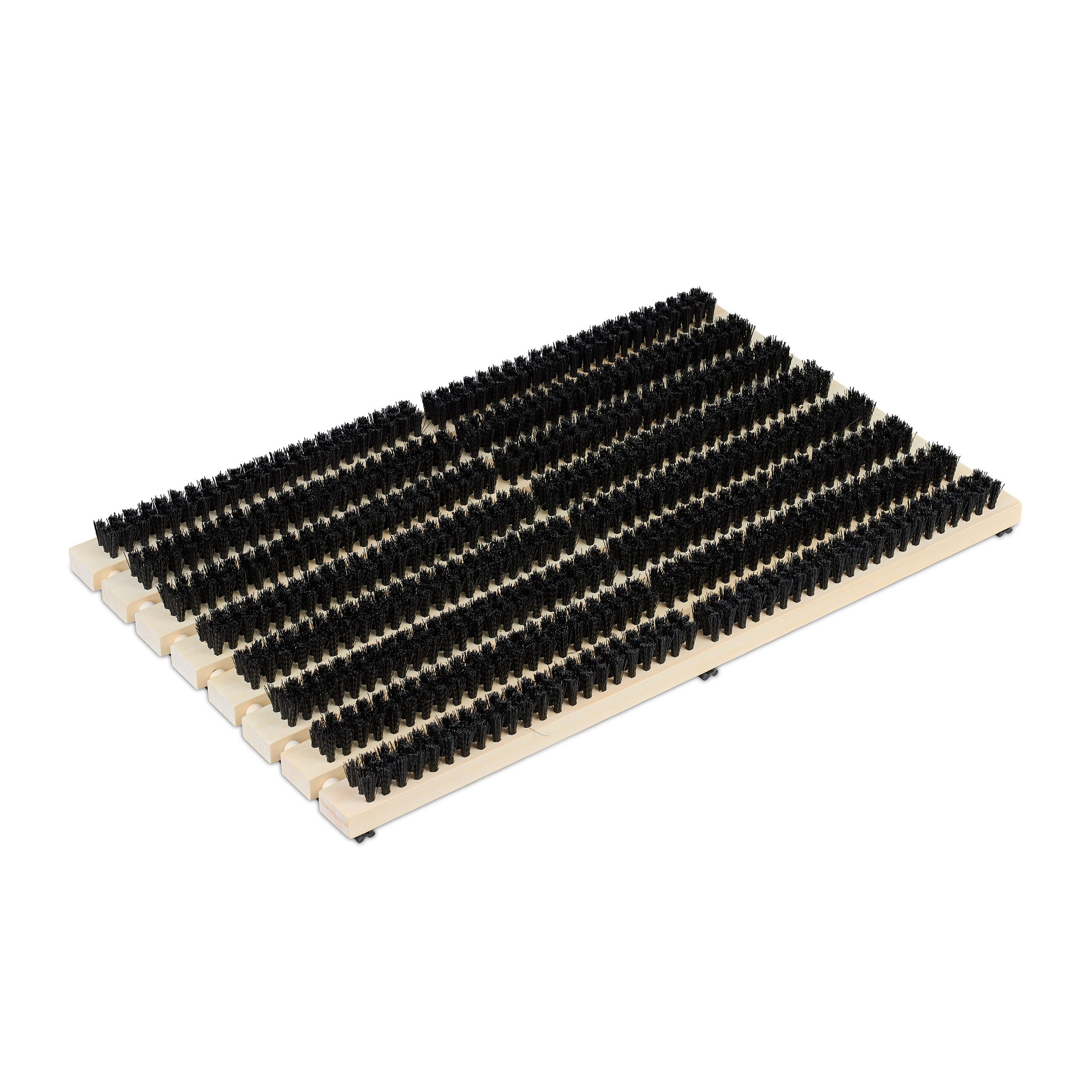 relaxdays Fußmatte Schuhabstreifer aus Holz, rechteckig, Höhe: 45 mm
