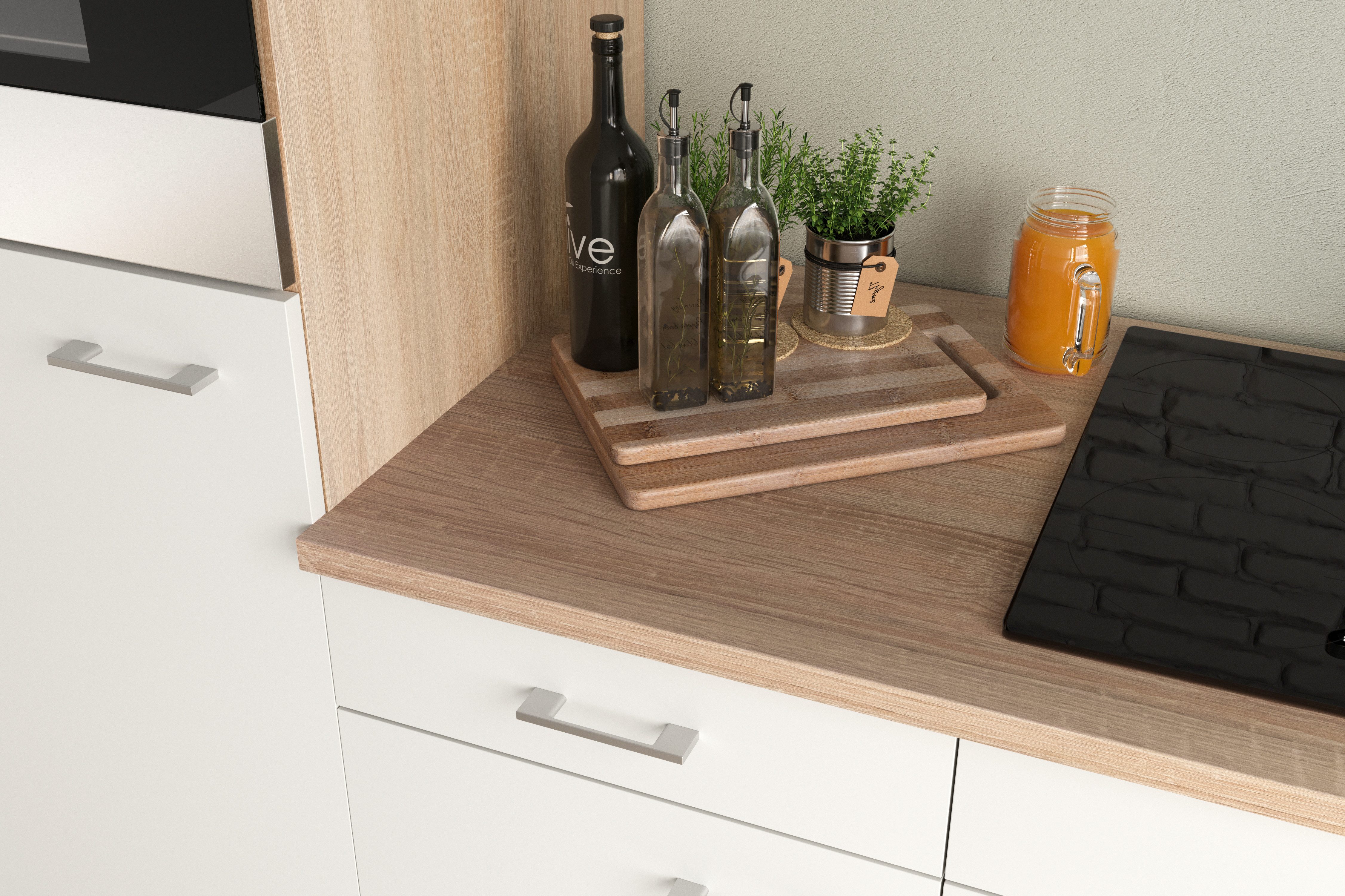 Flex-Well Küchenzeile Samoa, Breite 210 cm, inkl. Geschirrspüler, Officeküche, wahlweise mit oder ohne Mikrowelle