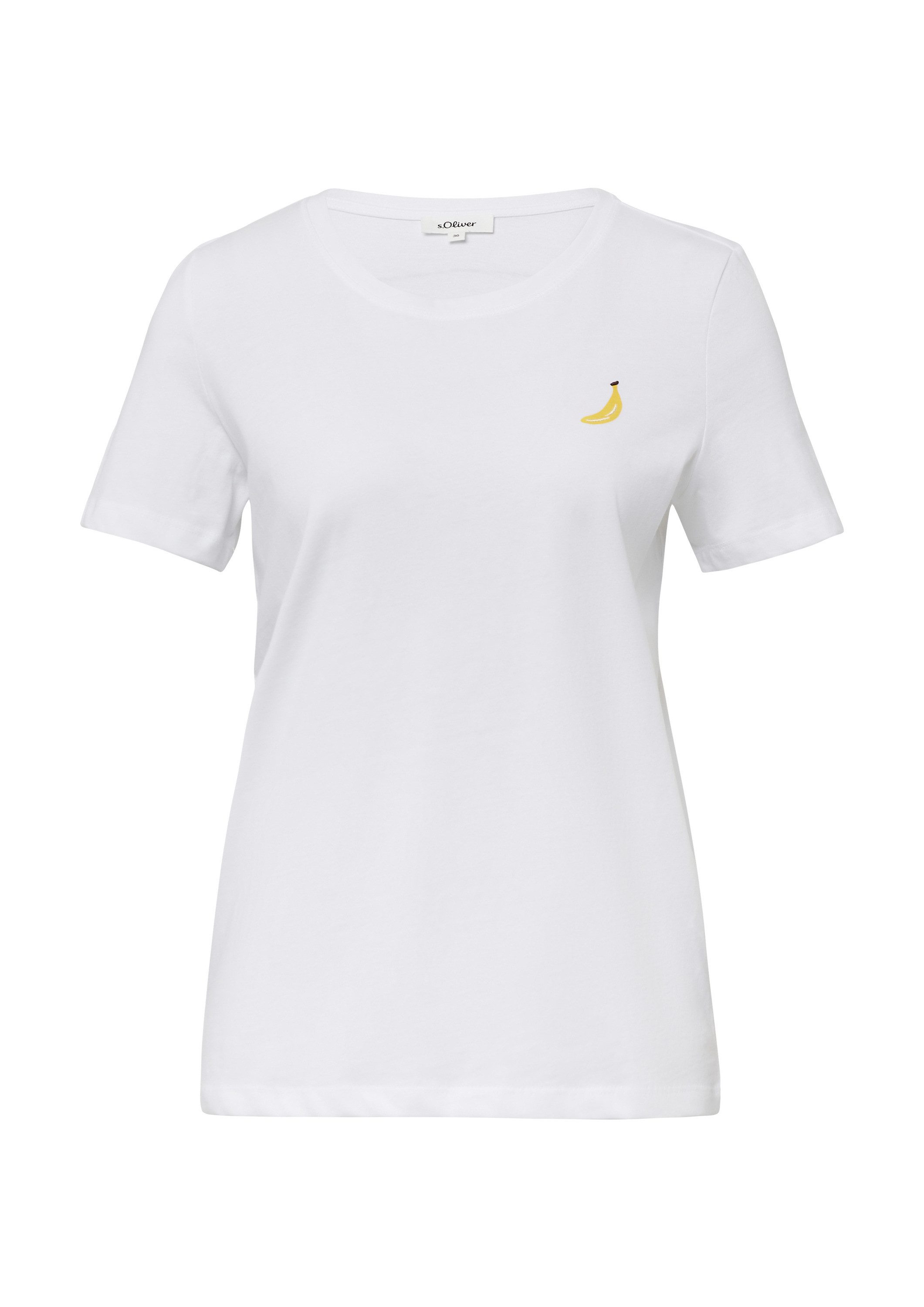 s.Oliver Kurzarmshirt T-Shirt Jersey-T-Shirt mit Stickerei günstig online kaufen