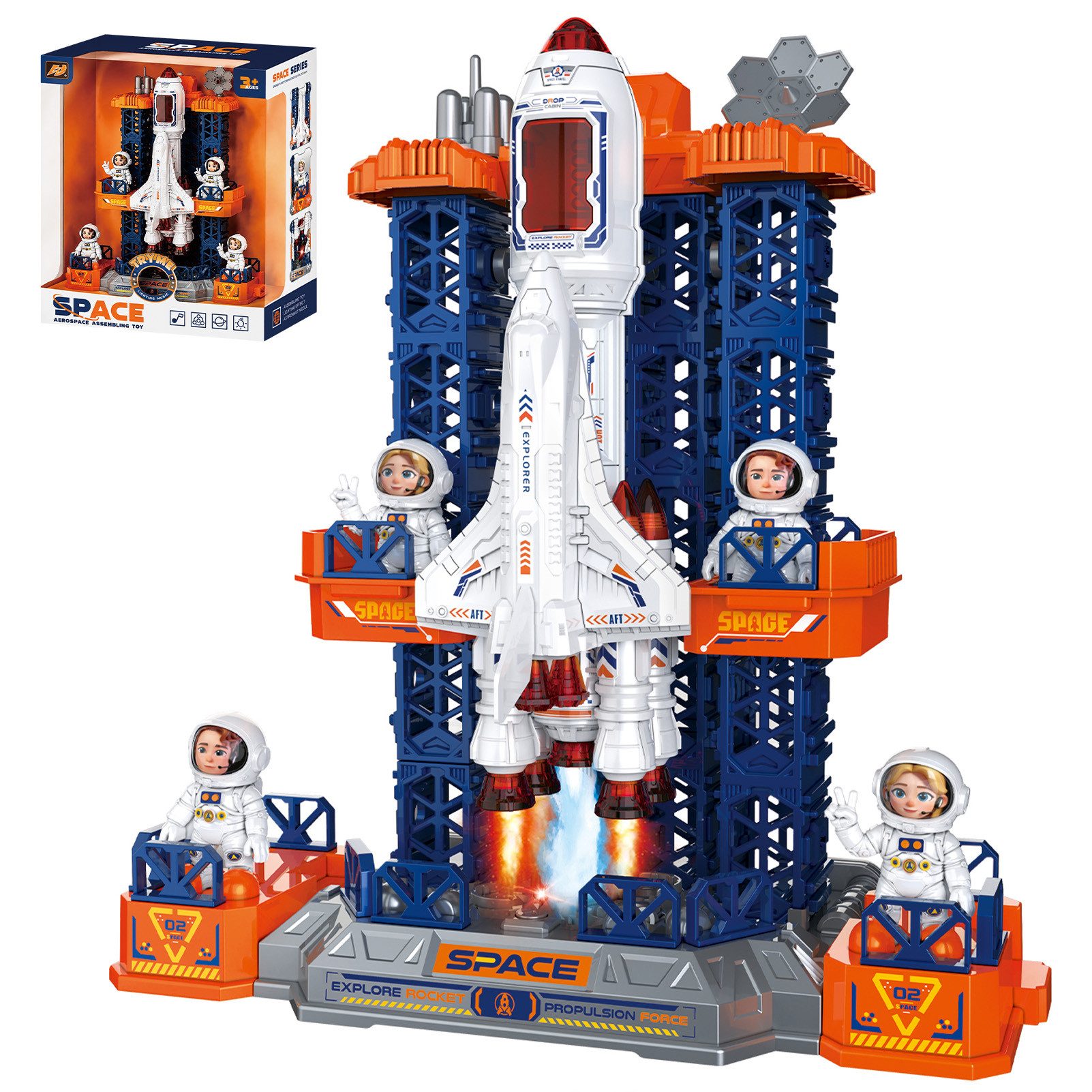 Esun Spielzeug-Flugzeug Raketen Spielzeug für Kinder, STEM-Weltraumspielzeug mit Licht, Sound, (Set, Komplettset), Raumfahrt Baukasten, …