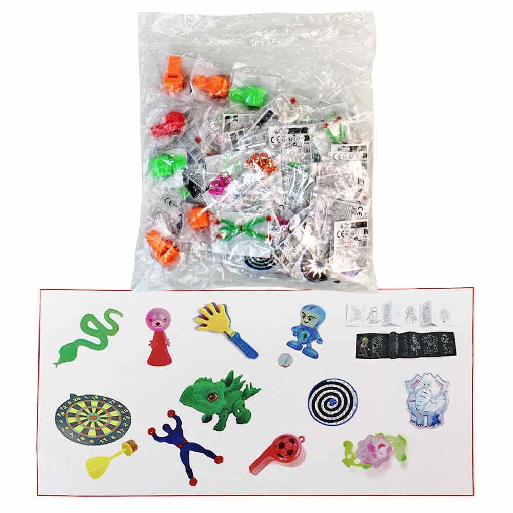 B&G INTERNATIONAL Spielesammlung 72 Spielzeuge Set Minispiele Kinder im Beutel