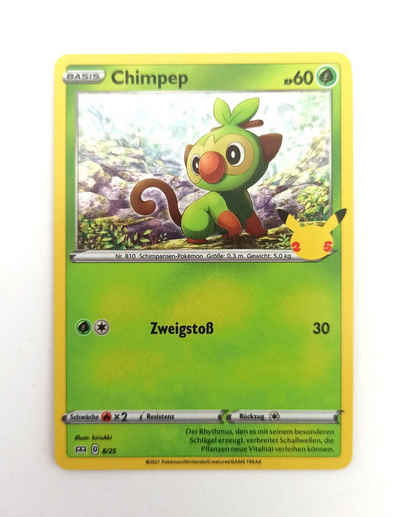 The Pokémon Company International Sammelkarte Pokemon Karte Chimpep 08/25 25th Jubiläum FOIL HOLO