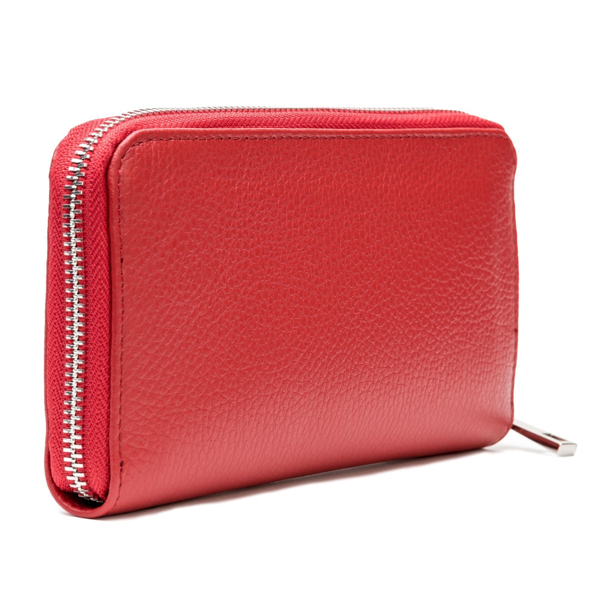 Leder Milano Leather, Geldbörse Lazarotti red