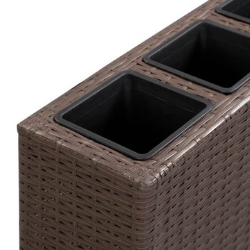 furnicato Hochbeet Garten-mit 4 Töpfen 80x22x79 cm Poly Rattan Braun