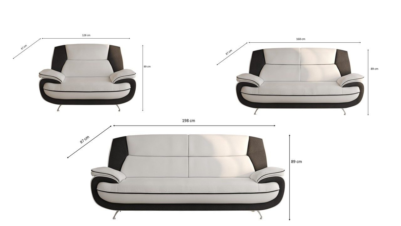 Kaiser Möbel Loungeset Wohnzimmer-Set 3-2-1 modern, Stoff Kronos, PALERMO, (3-2-1, Sitzgarnitur 3-2-1), breite Sitzflächen keine Schlaffunktion – Bild 3 von 5