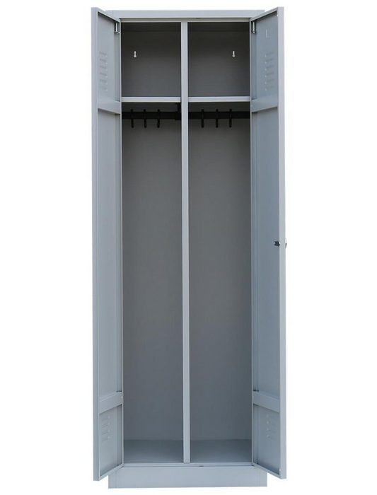 Steelboxx Spind Lüllmann® Garderobenschrank 2 Abteile mittig schließend 1800 x 600 (1-St) Komplett verschweißt und montiert keine Montage erforderlich
