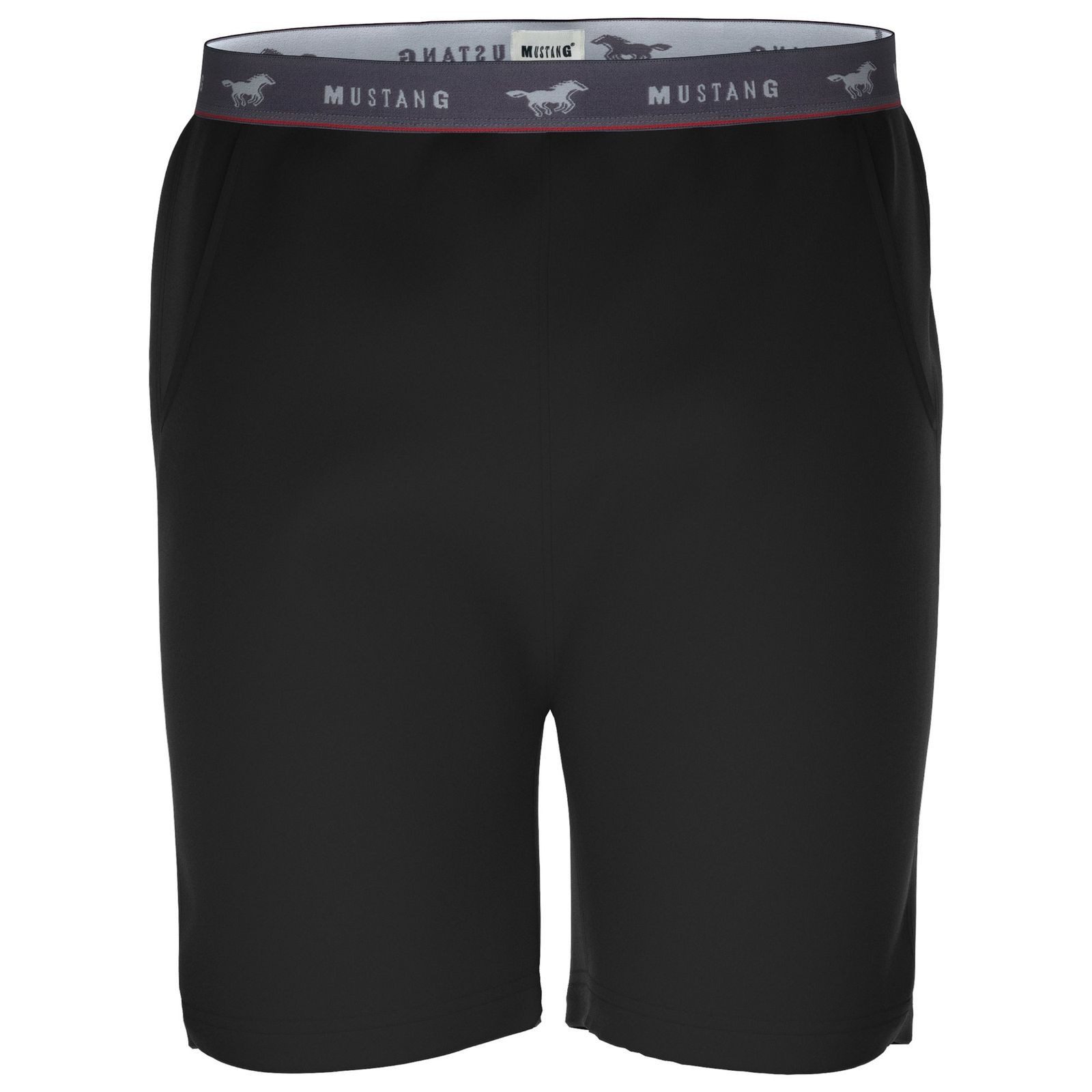 MUSTANG Shorts Bermuda Kurze Hose Sommerhose Freitzeithose roter Kontraststreifen und Mustangbranding