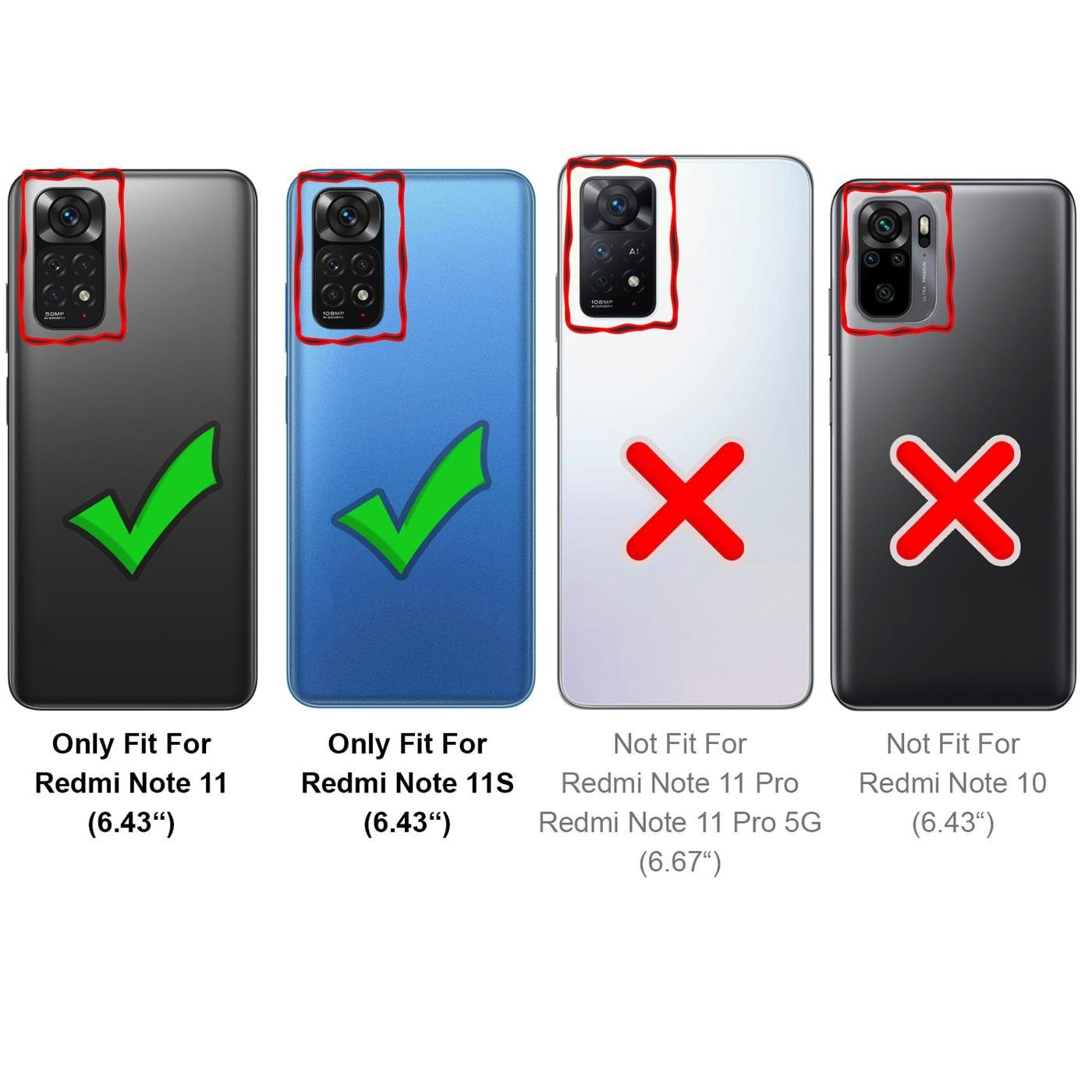 CoolGadget Handyhülle Black Series Handy Hülle für Xiaomi Redmi Note 11, Redmi Note 11S 6,43 Zoll, Edle Silikon Schlicht Schutzhülle für Redmi Note 11 / 11S Hülle