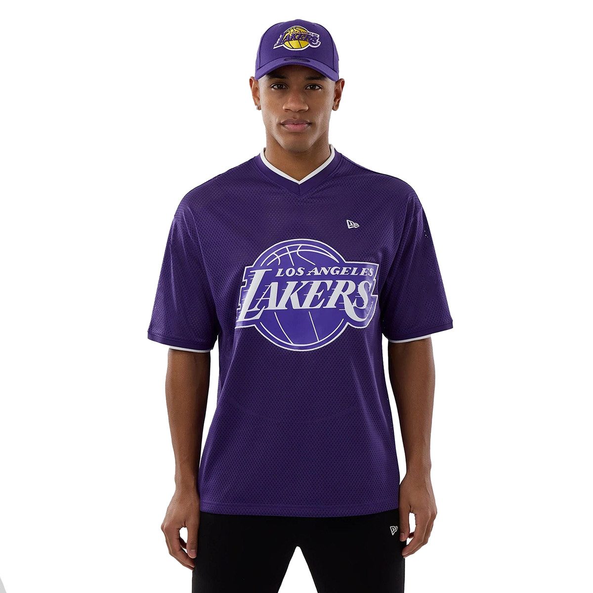New Era T-Shirt Mesh Oversized NBA Los Angeles Lakers Logo