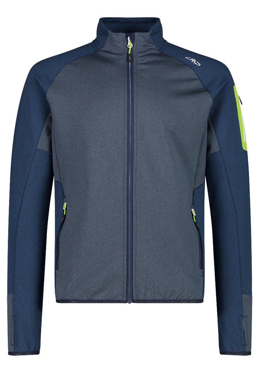 Strickfleecejacke CMP Herren Leicht Grid-Tech Fleece-Jacke mit aufge