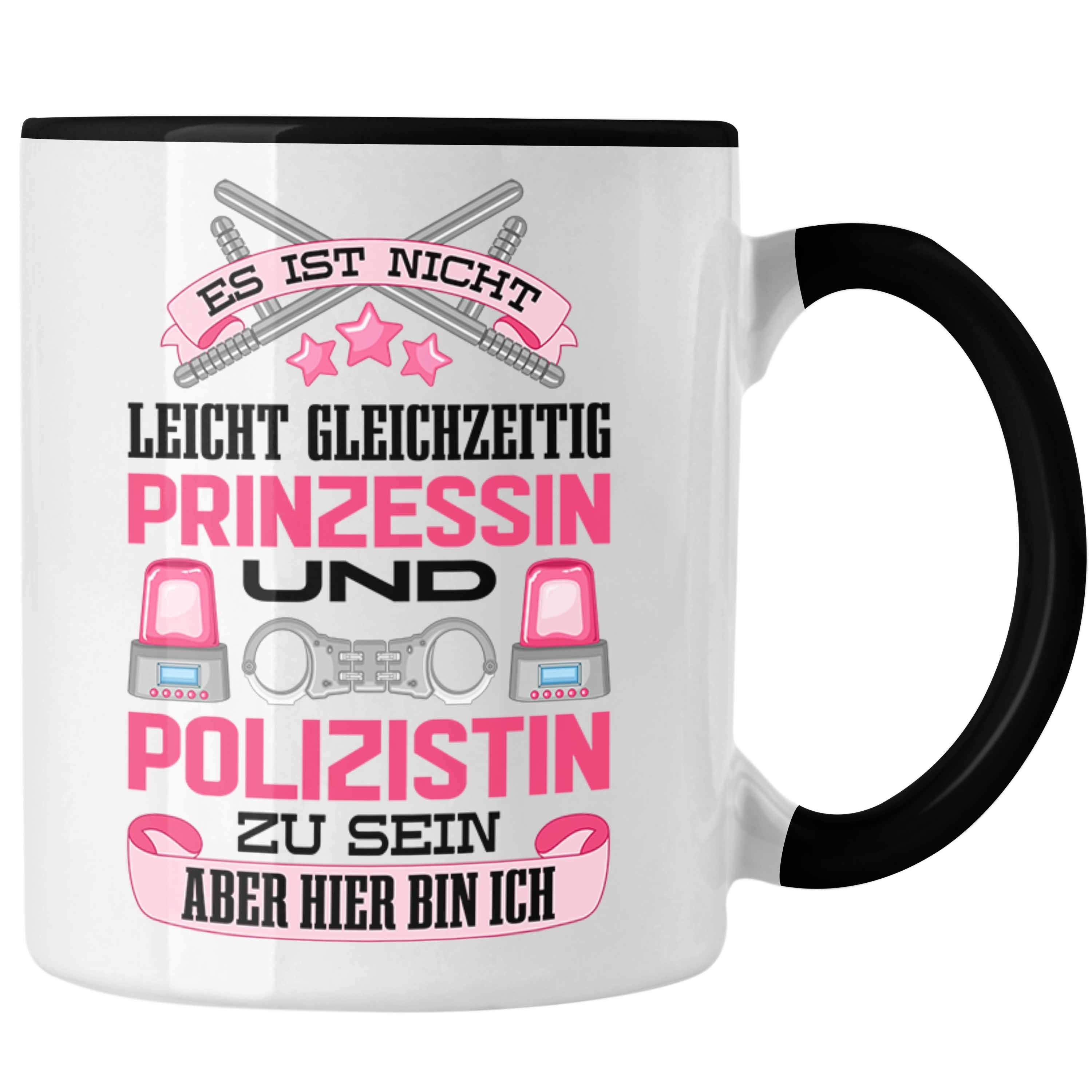 Geschenk Lustig mit Geschenke Frauen Tasse Polizistin Polizei - Trendation Spruch Blaulichtmilieu Trendation Tasse Schwarz