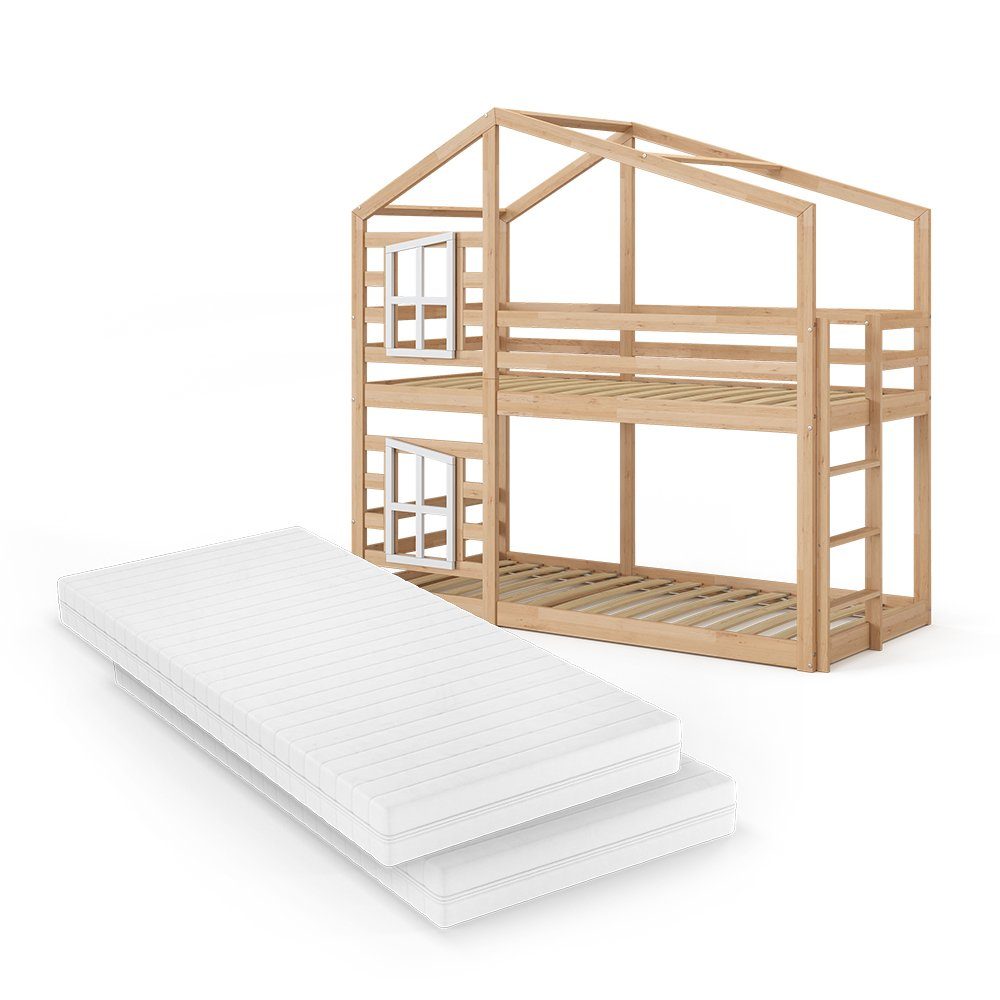 VitaliSpa® Etagenbett Maja, Naturholz, 90x200 cm günstig online kaufen