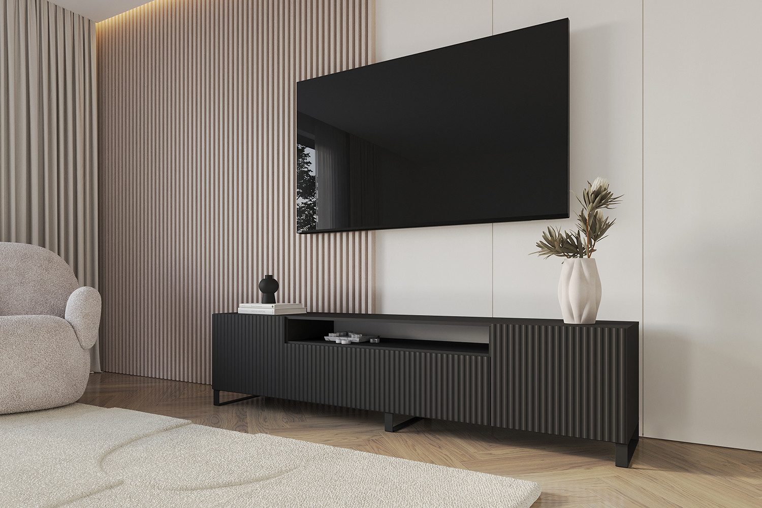 ALTDECOR Lowboard NOA-2 (1 St., TV-Schrank, TV Möbel, TV Cabinet, Fernsehtisch bodenstehend 200cm), Fernseher schrank, TV Kommode, TV Tisch, TV Sideboard, TV Boar