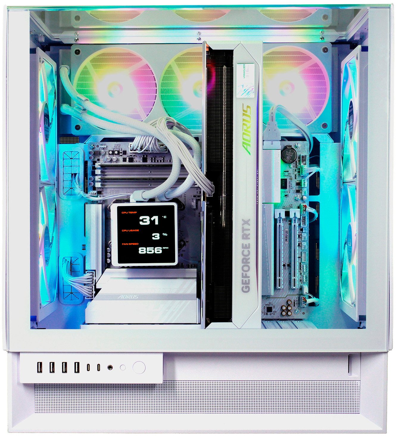 Cougar OmnyX Gaming-PC (AMD Ryzen 7 9850X3D, RTX 5090, 64 GB RAM, 2000 GB SSD, Wasserkühlung, Windows 11, DDR5 RAM, Wasserkühlung)