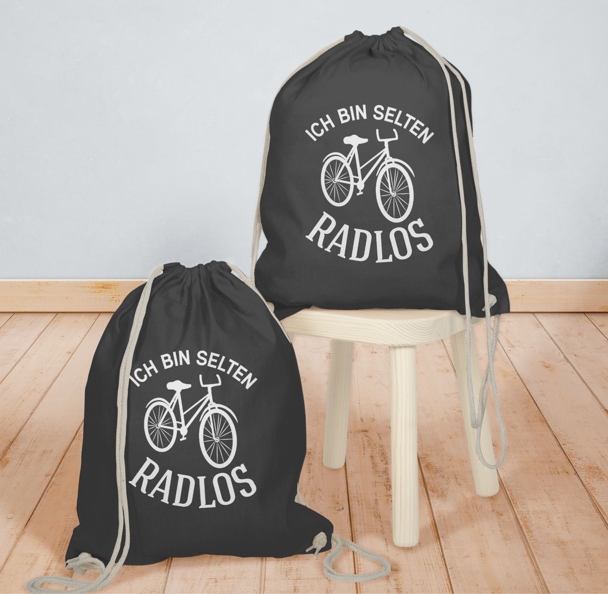 Shirtracer Turnbeutel Ich bin selten Radlos, Sprüche Statement