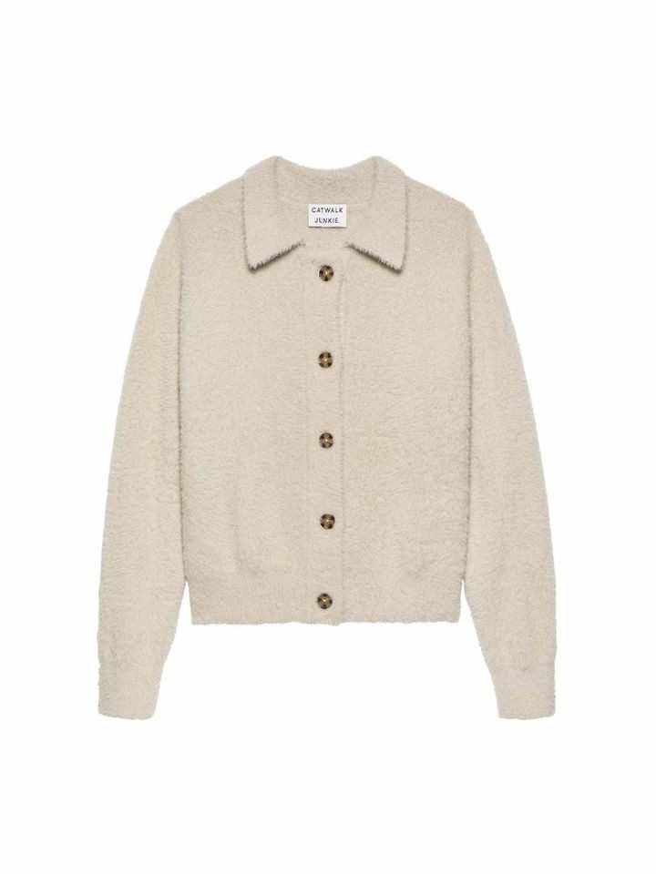 Strickjacke – modische Strickjacke mit klassischem Kragen