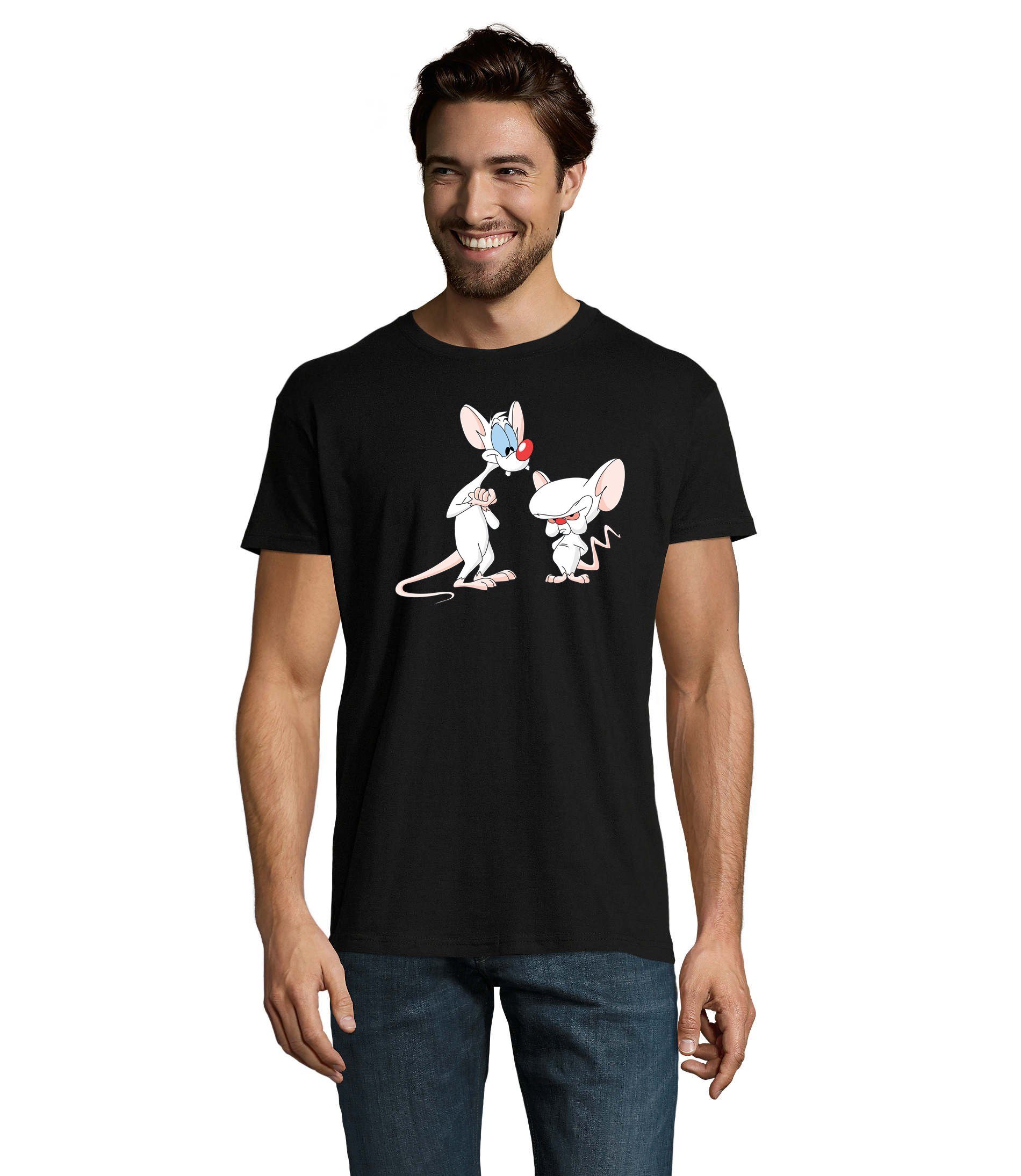 Blondie & Brownie T-Shirt Herren Pinky and the Brain Comic Zeichentrick Cartoon