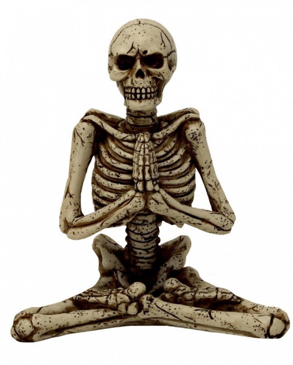 Dekofigur Skelettfigur in Yoga Position 13 cm