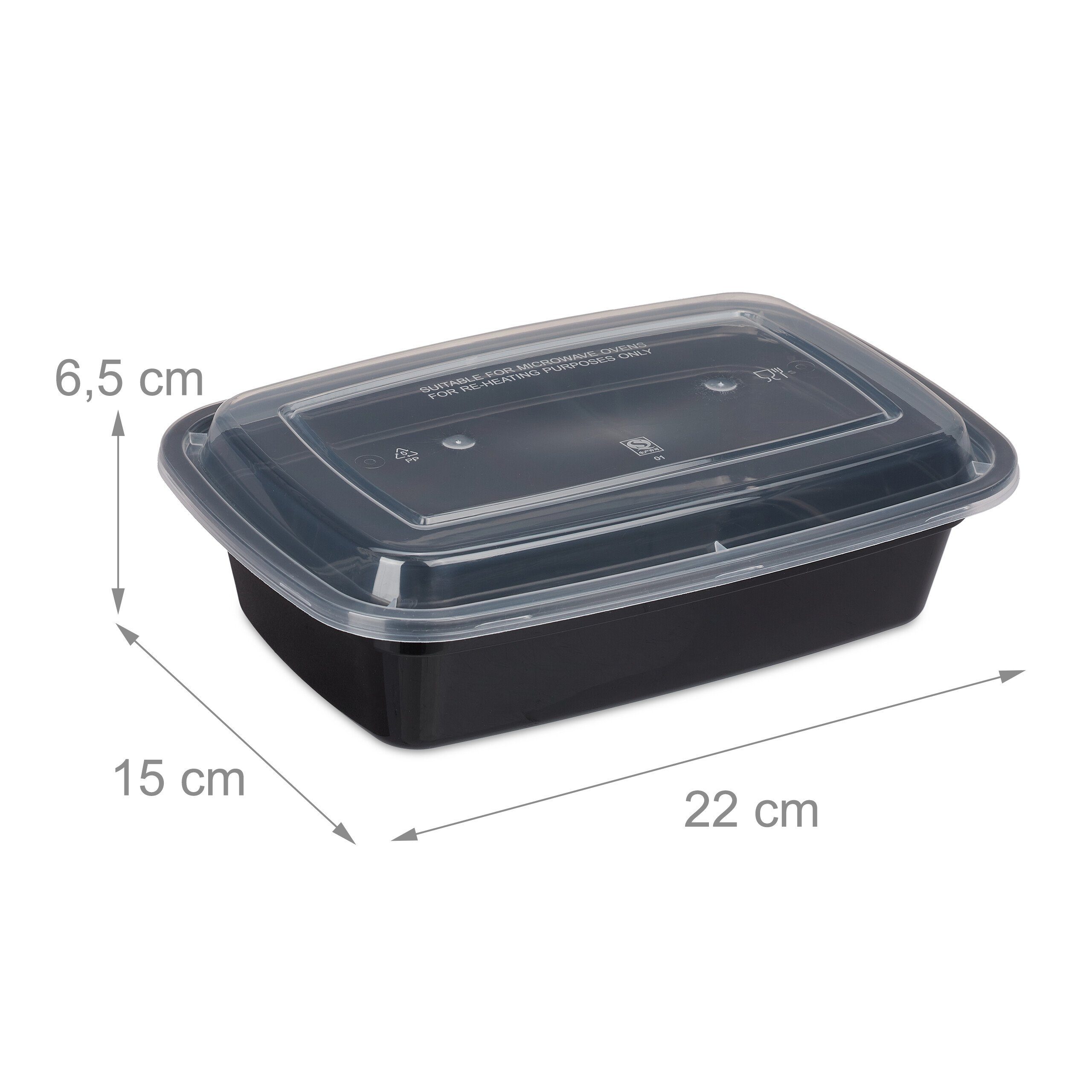 relaxdays Lunchbox Meal Prep Boxen Fach 1 24er Kunststoff Set
