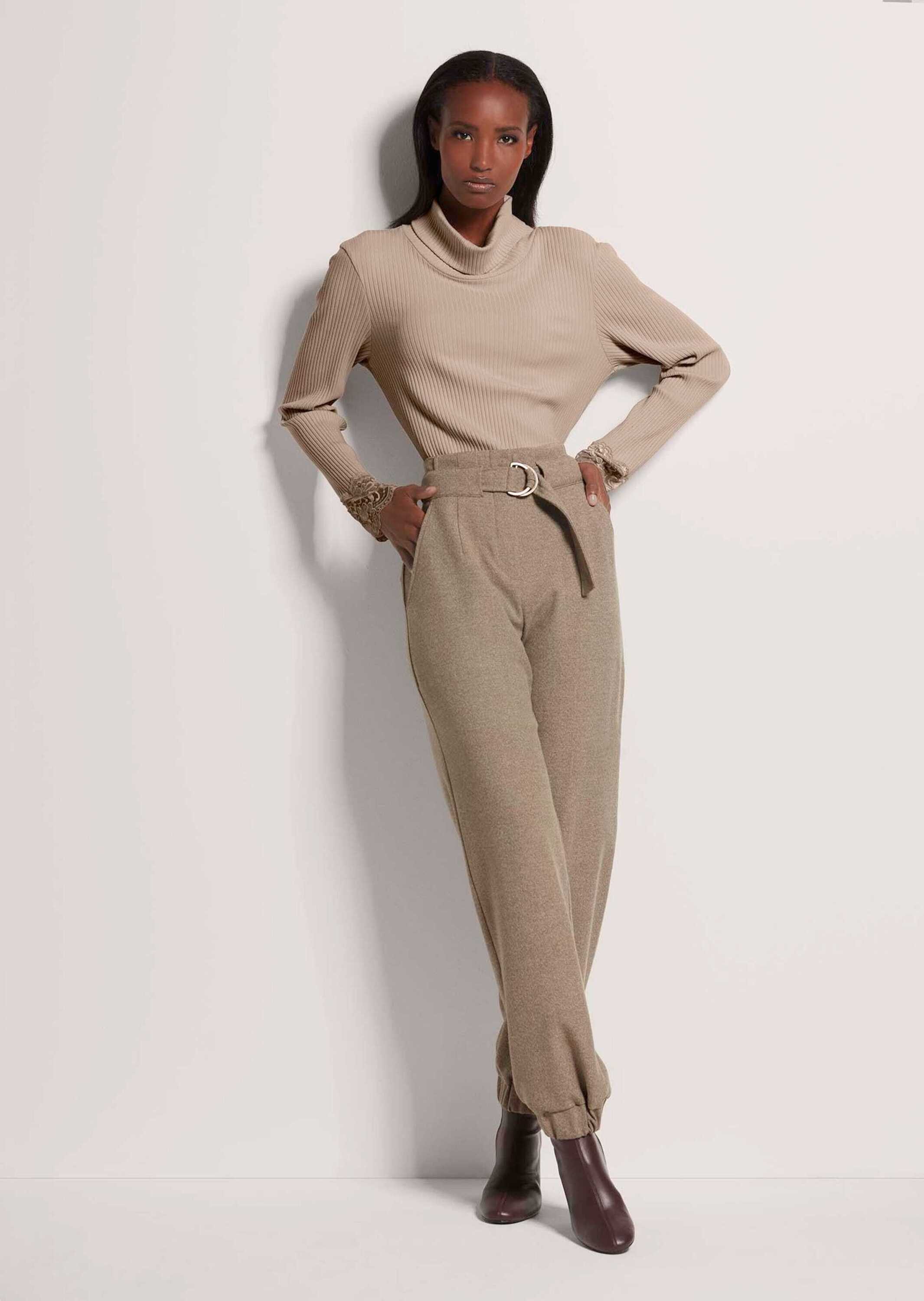 MADELEINE Cargohose Lässige Damenhose mit Gürtel und Gummisaum Lässiger Car günstig online kaufen