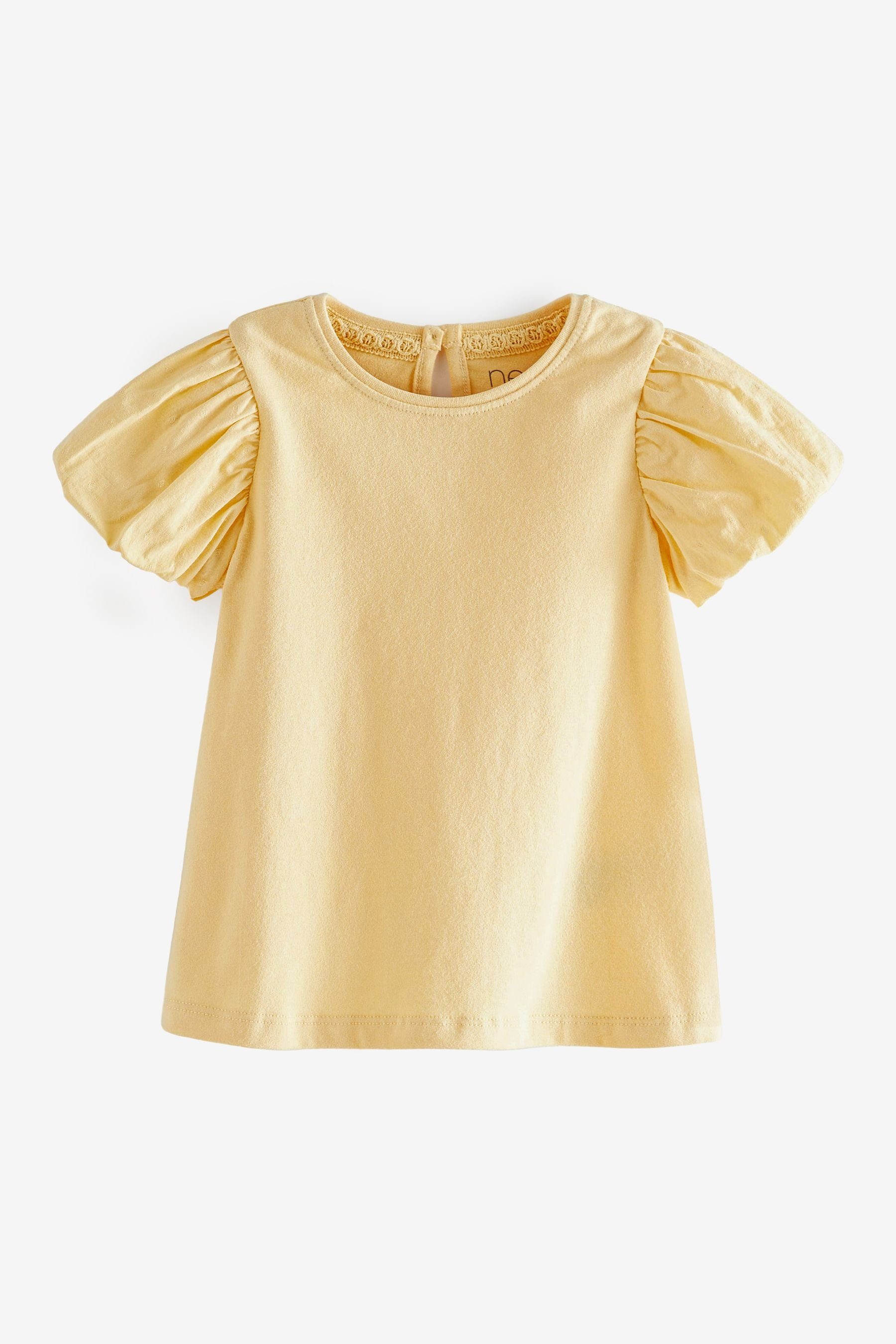 Next T-Shirt T-Shirt aus Baumwolle mit Puffärmeln (1-tlg) Yellow