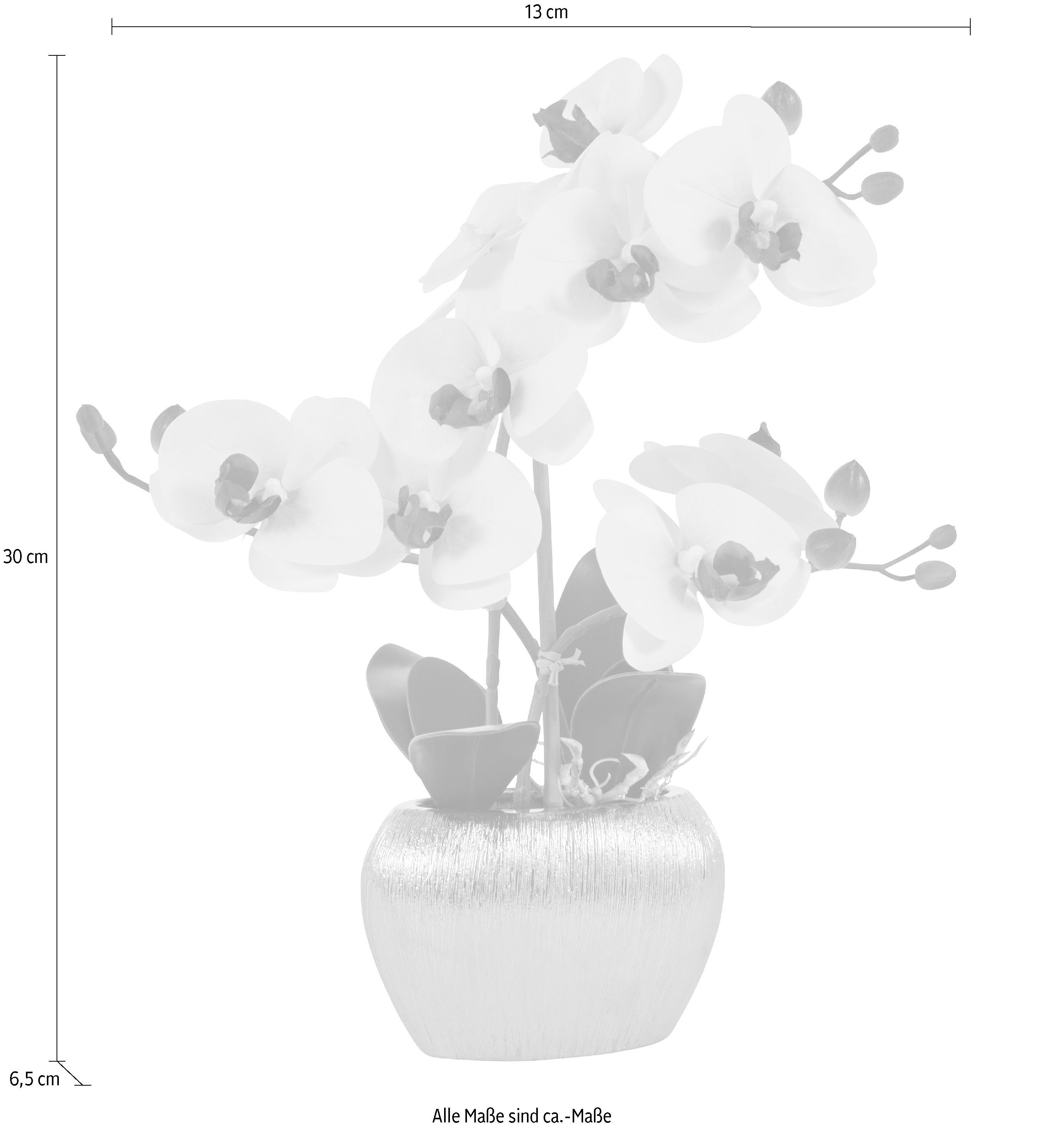 Kunstpflanze Orchidee, cm, Höhe im affaire, weiß 38 Topf Home Kunstorchidee