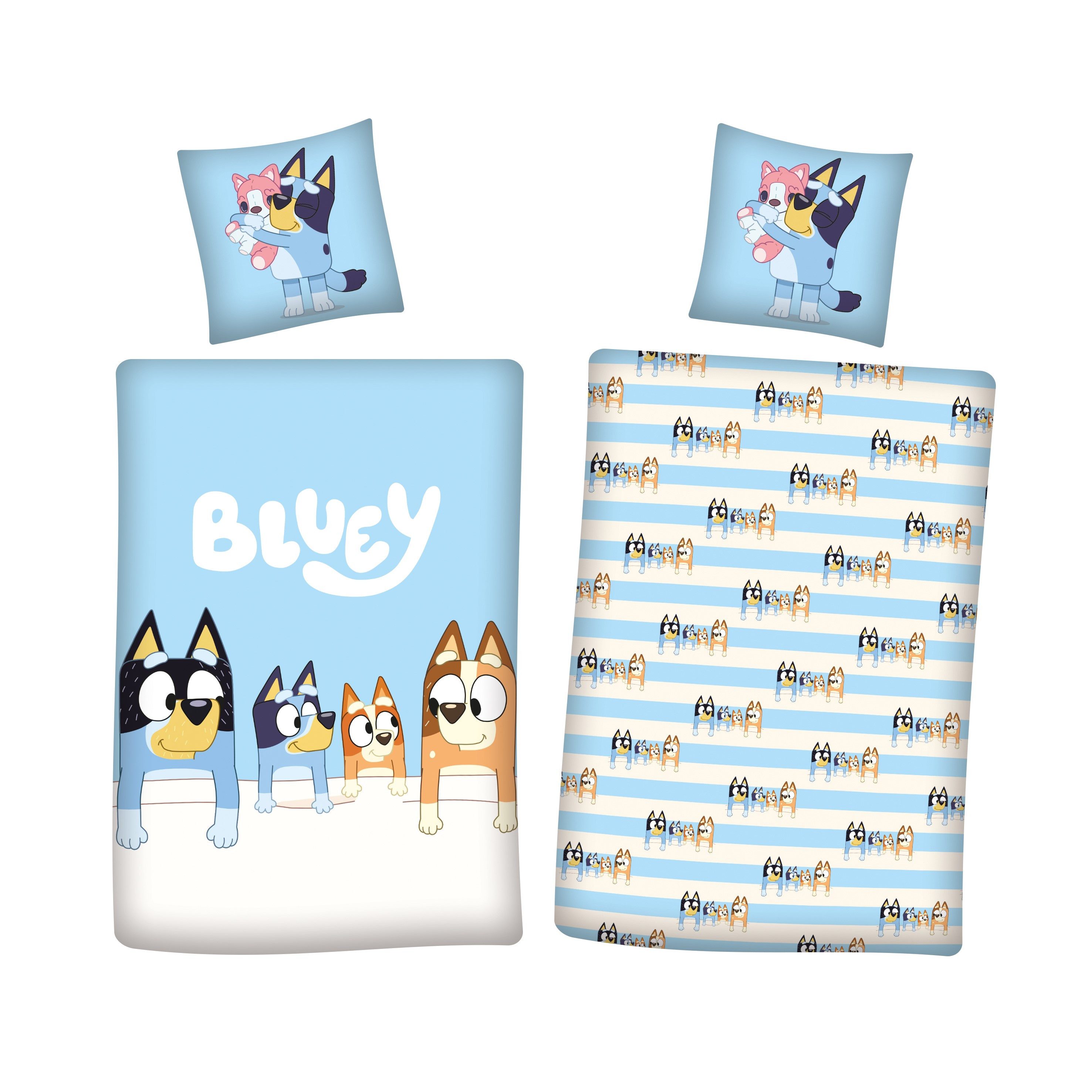 Familando Kinderbettwäsche Bluey "Family" 135x200 80x80 günstig online kaufen