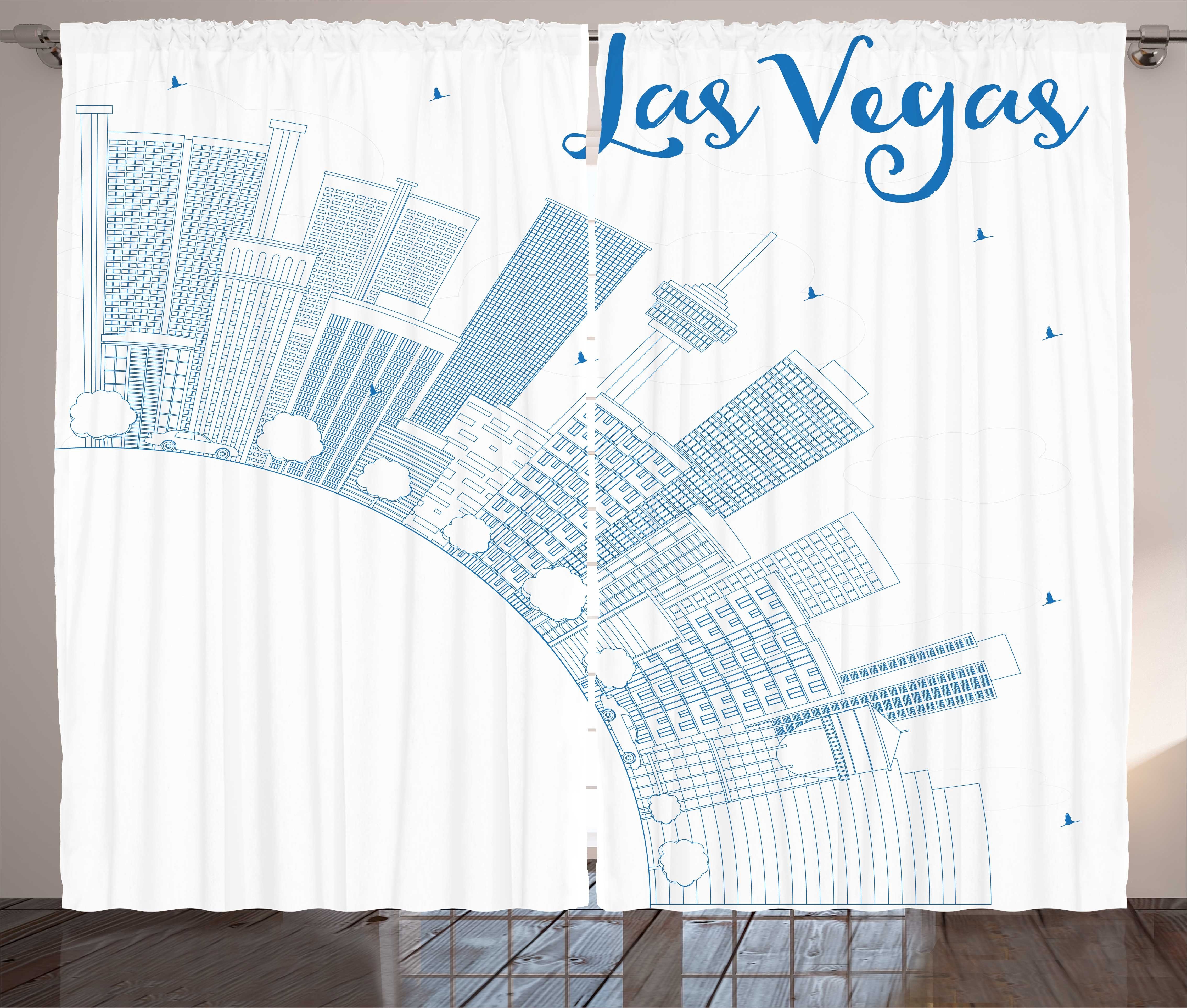 Gardine Schlafzimmer Kräuselband Vorhang mit Schlaufen und Haken, Abakuhaus, Las Vegas Gebäude Städtische Stadt-Liebe